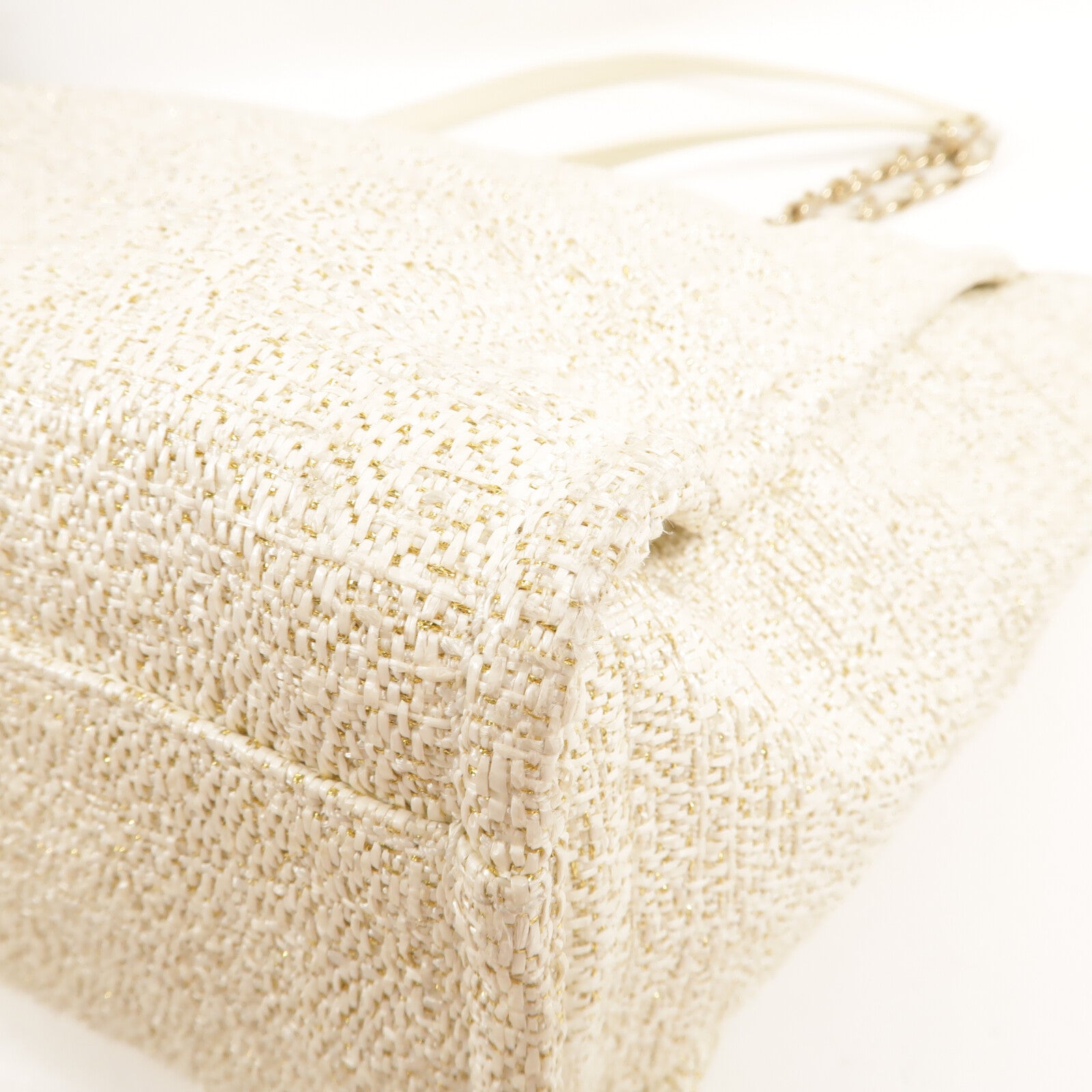 CHANEL 帆布Deauville Tote Bag鏈帶手挽袋
