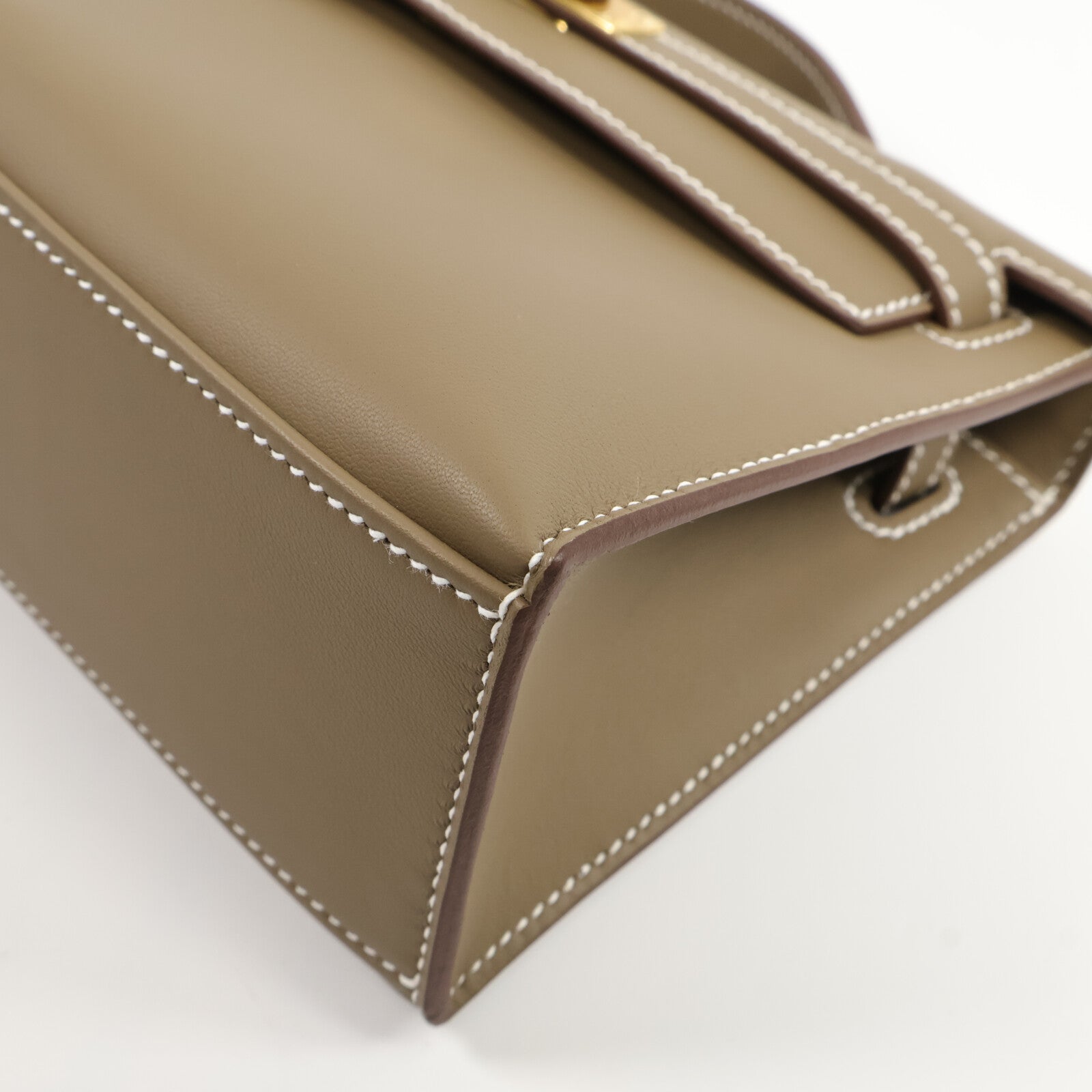 HERMES Veau Swift皮革Kelly Pochette手挽袋Etoupe