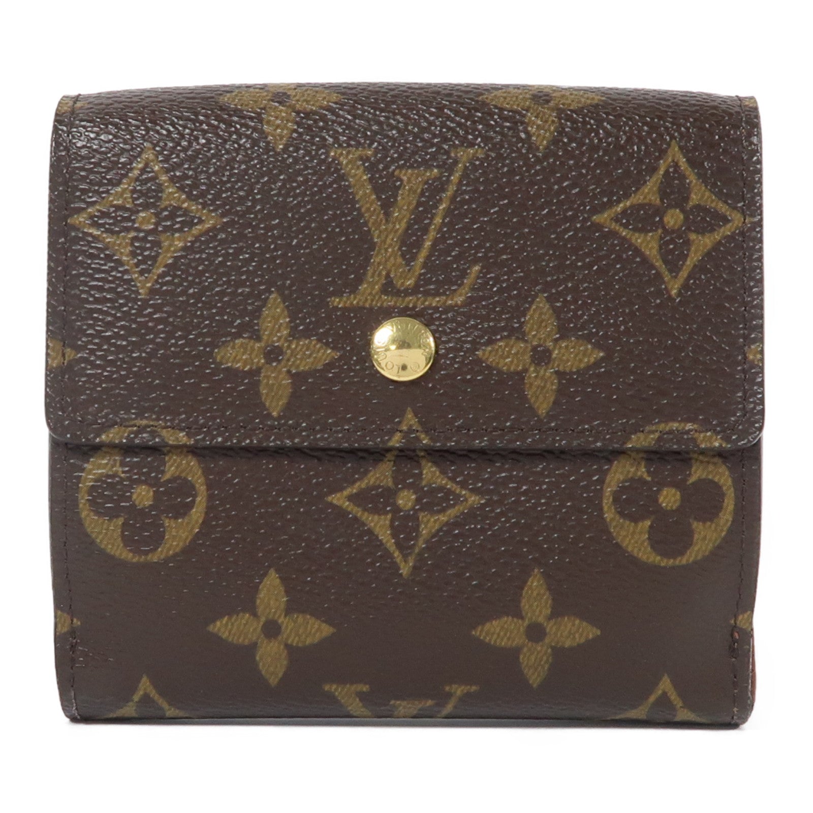 LOUIS VUITTON Monogram Portefeuille Elise金扣錢包棕色