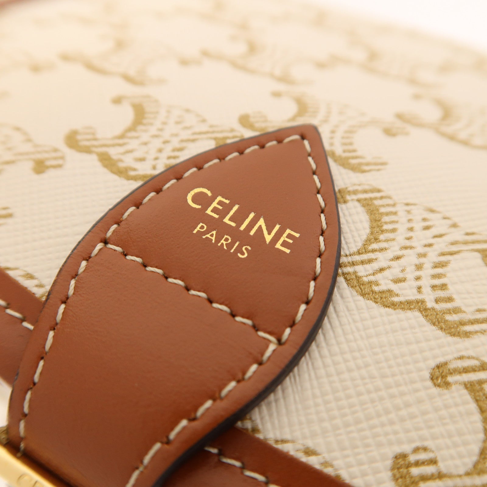 CELINE 塗層帆布Folco Medium金扣肩背袋
