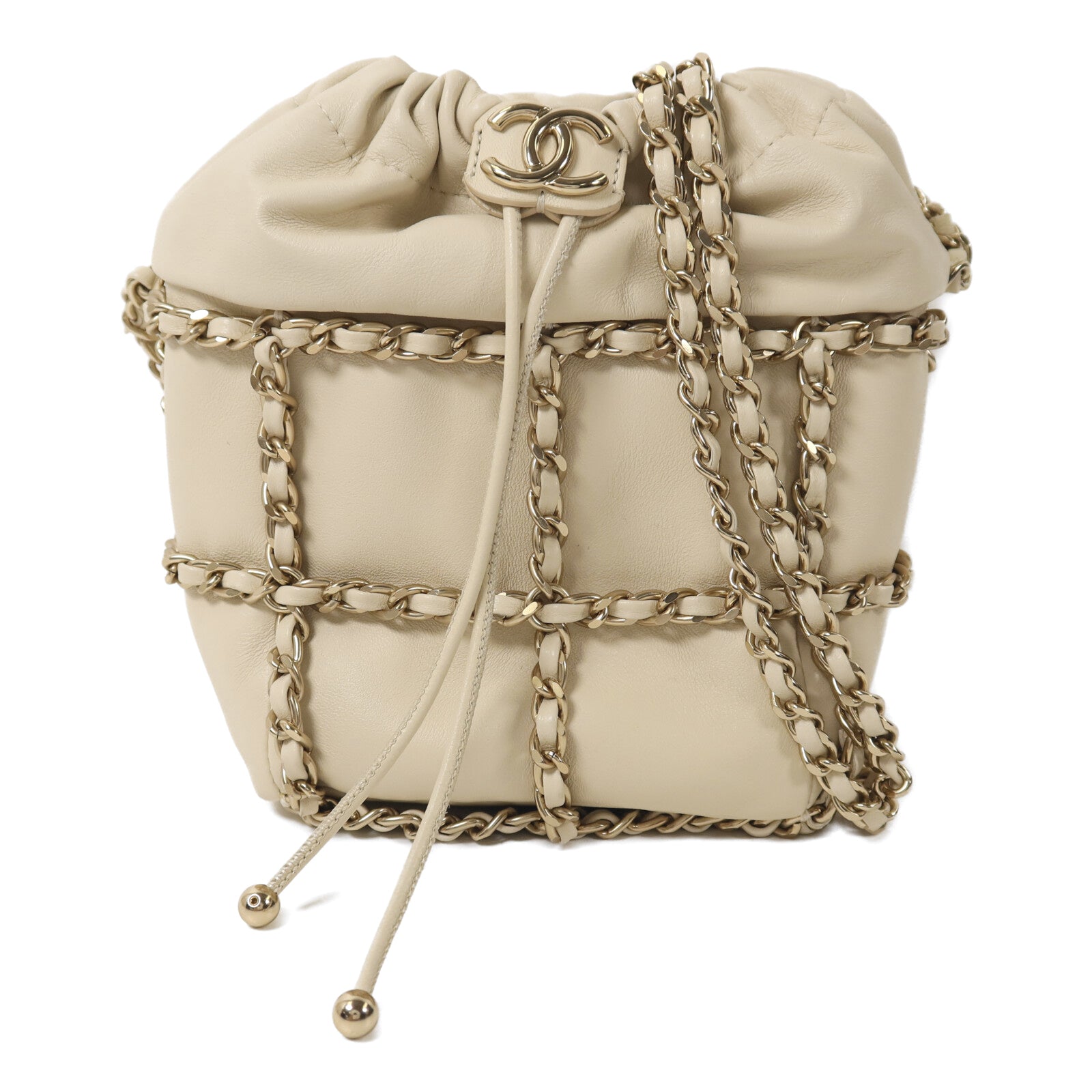 CHANEL 羊皮皮革Bucket Chain Bag鏈帶肩背袋