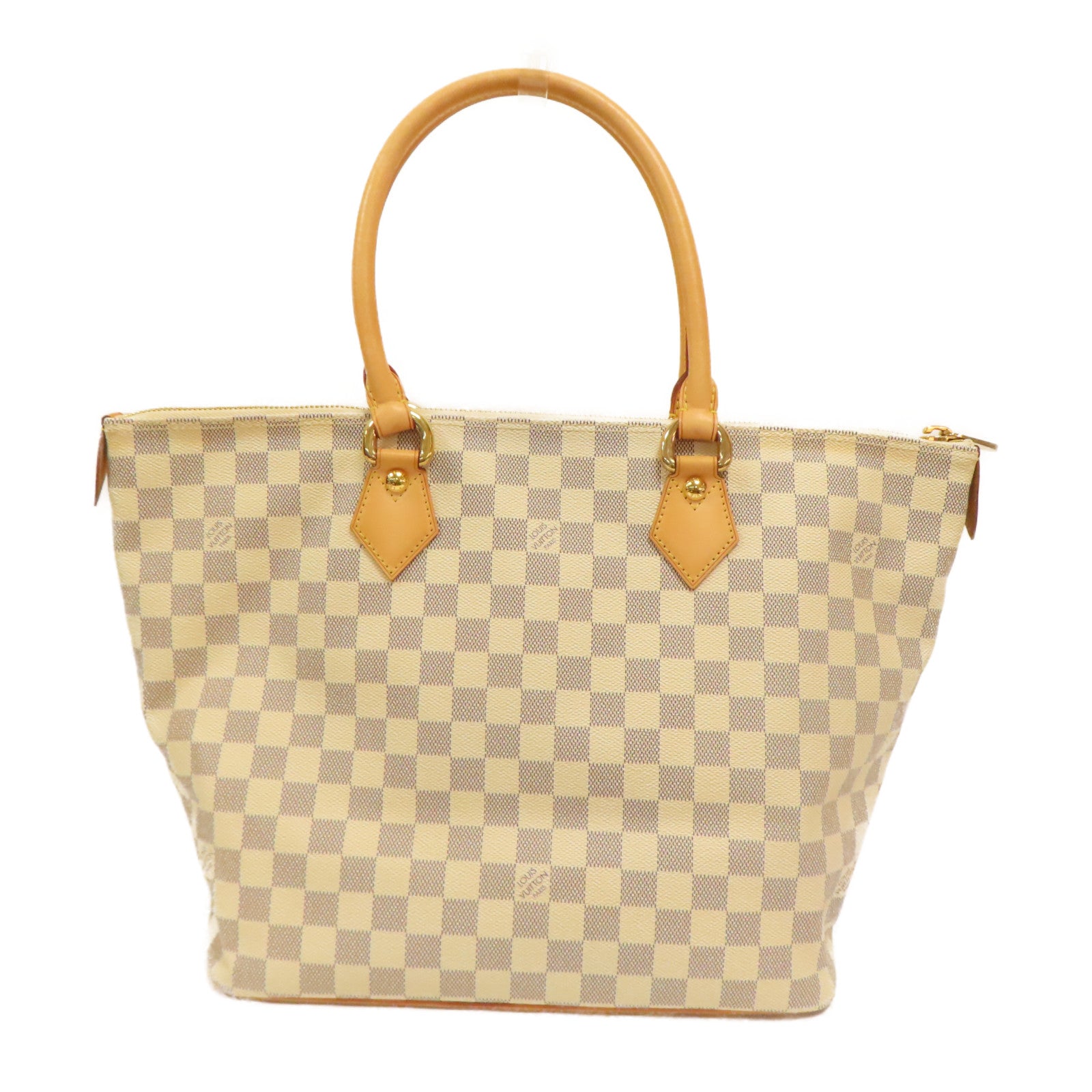 LOUIS VUITTON 【激減優惠】Damier Azur Saleya MM金扣手挽袋白色