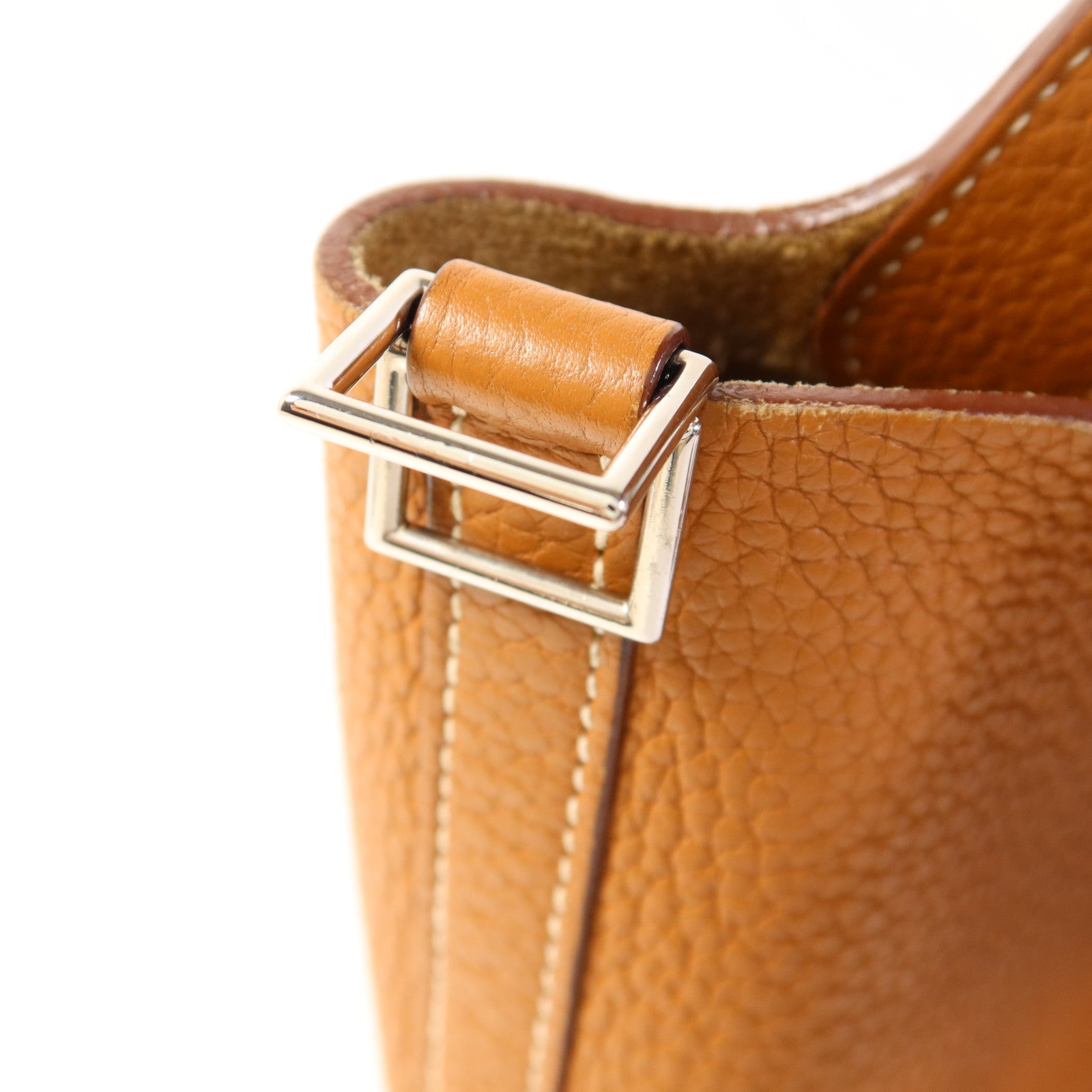 HERMES Clemence皮革Picotin PM銀扣手挽袋Gold