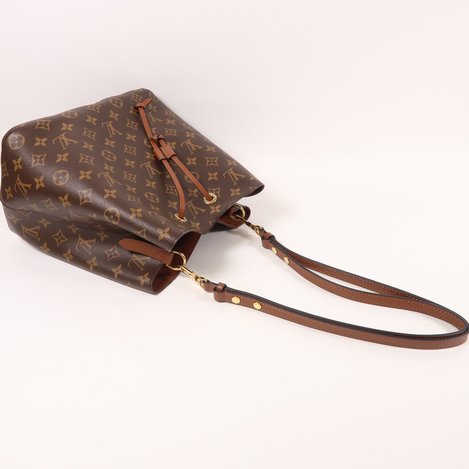 LOUIS VUITTON Monogram NeoNoe MM金扣肩背袋棕色