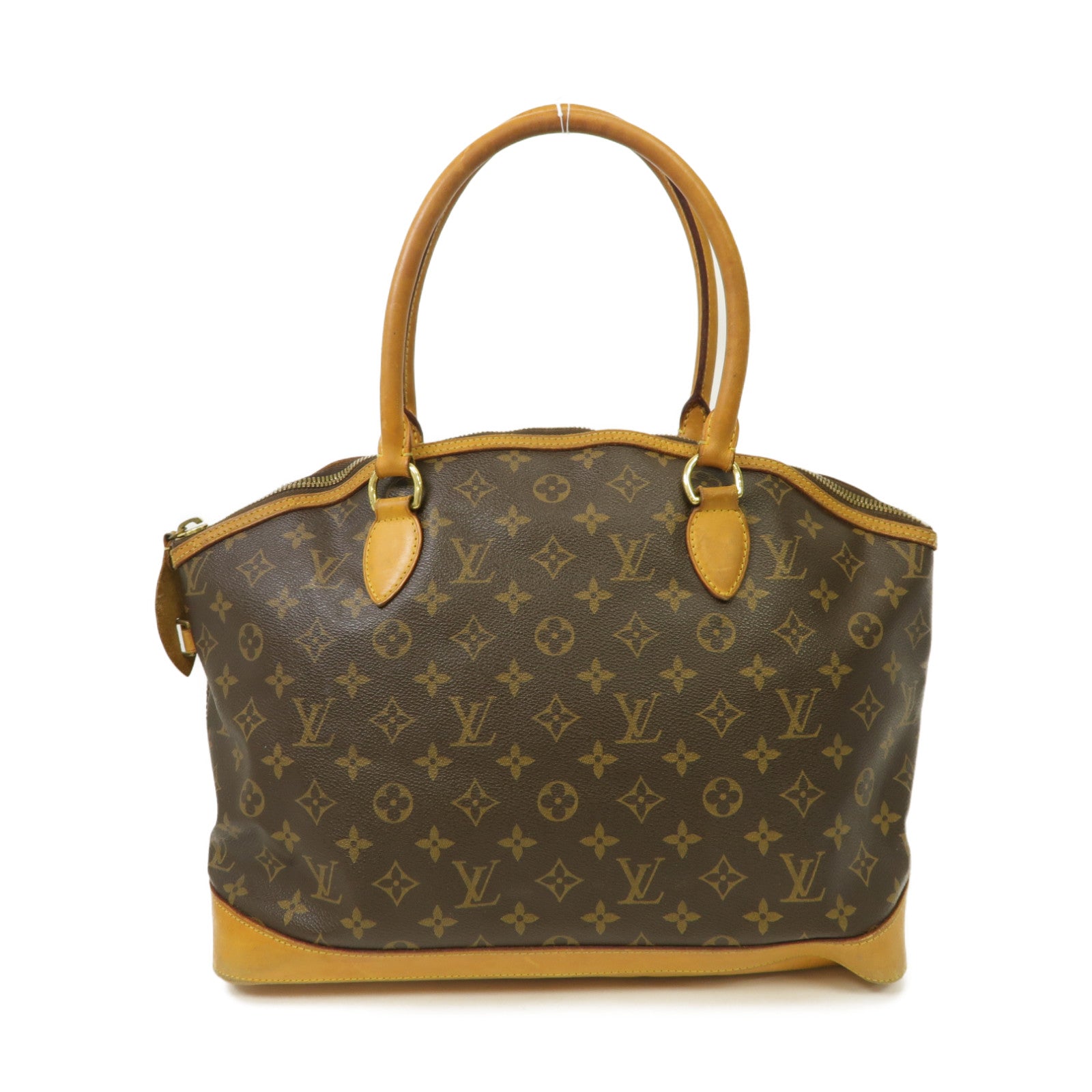 LOUIS VUITTON Monogram Lockit Horizontal金扣肩背袋棕色
