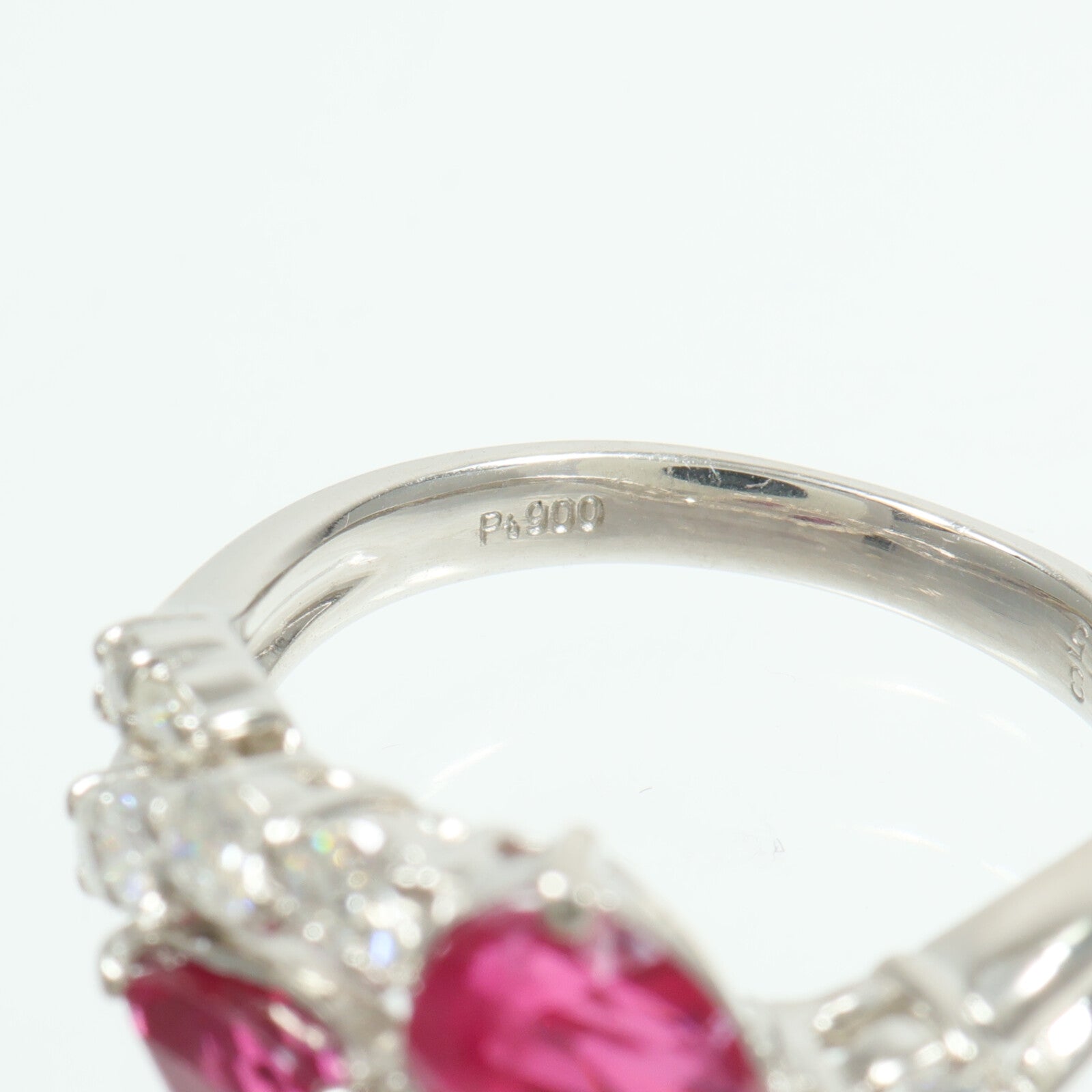 JEWELRY PT900鉑金Ruby Diamond Ring紅寶石/鑽石戒指