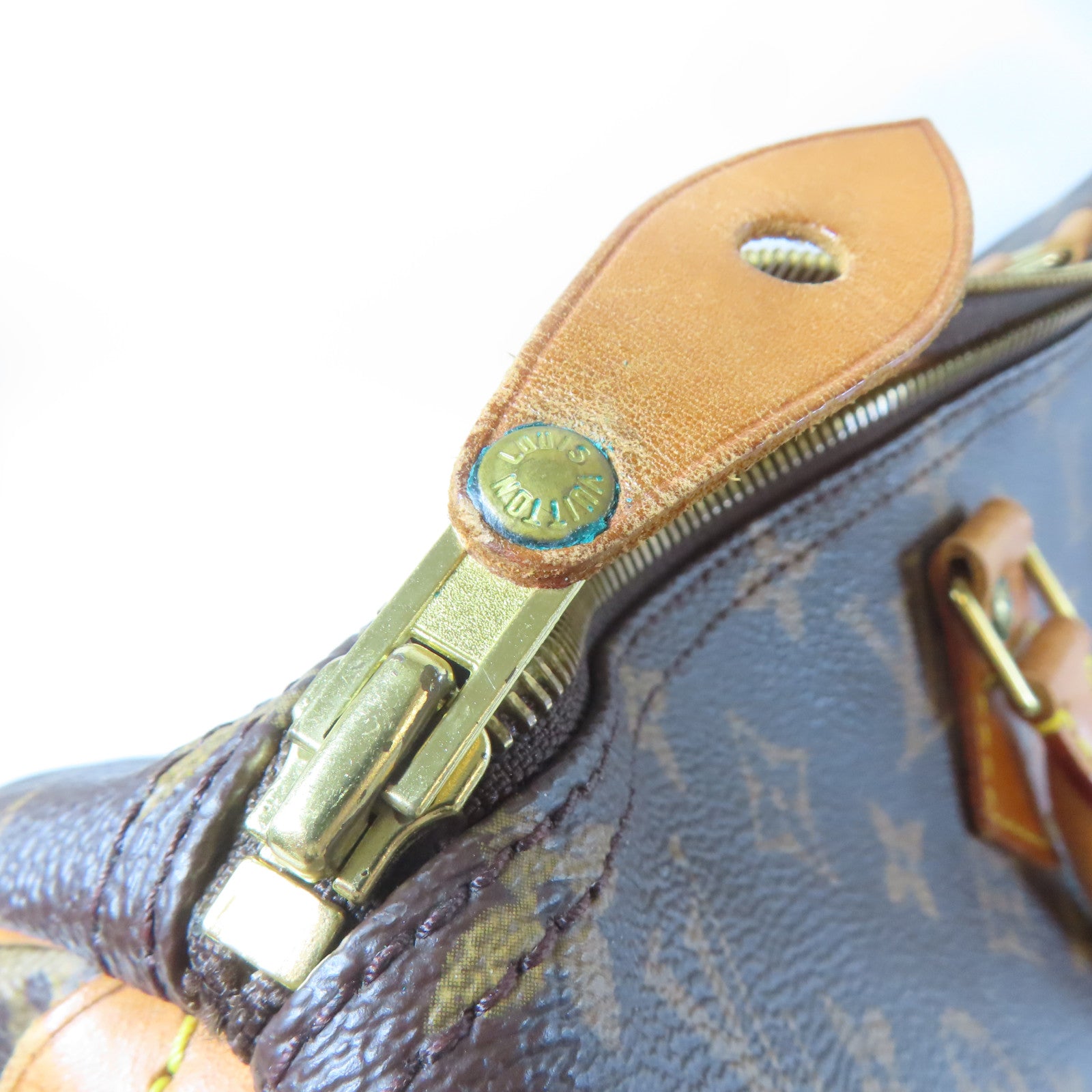 LOUIS VUITTON Monogram Speedy 40金扣手挽袋啡色