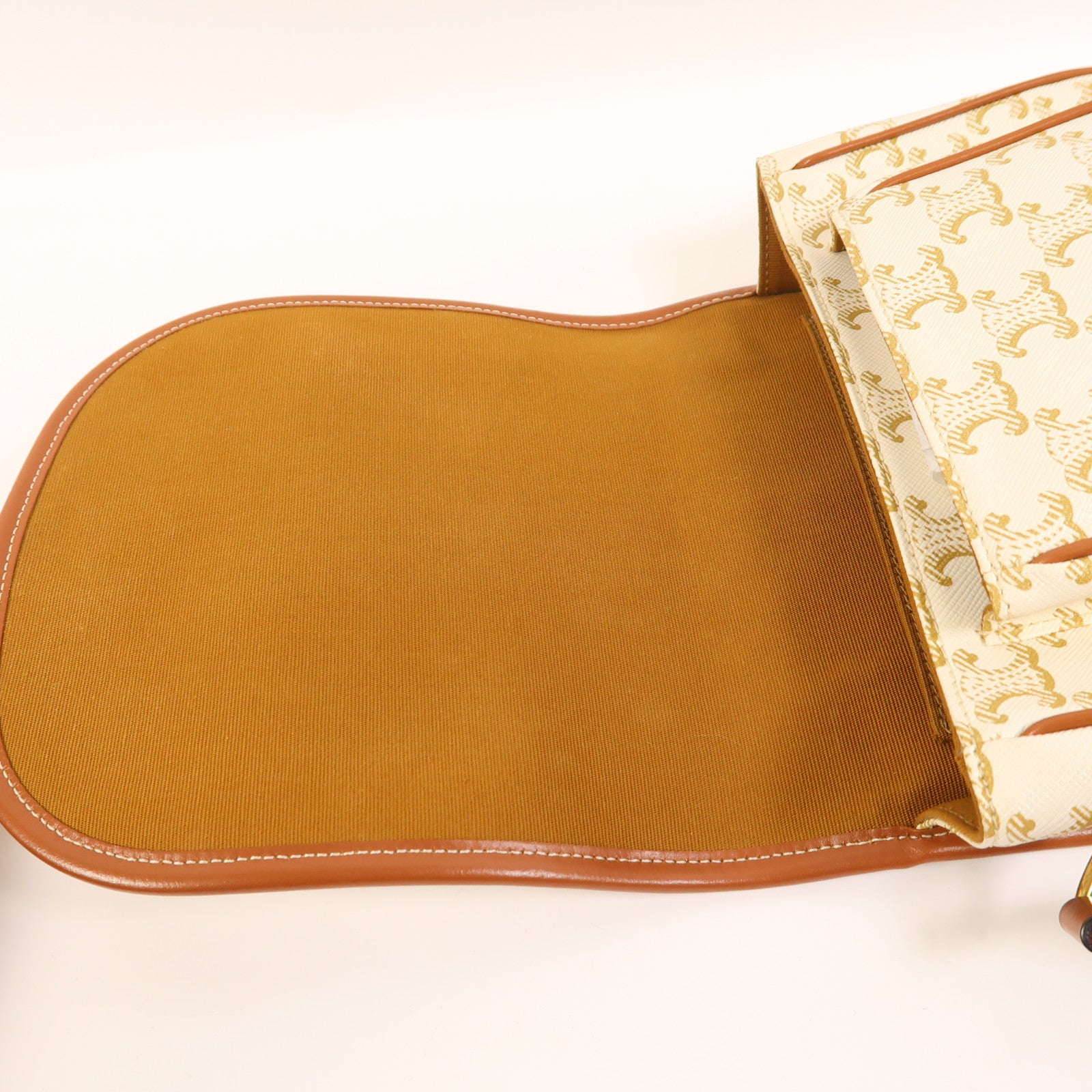 CELINE 塗層帆布Folco Medium金扣肩背袋