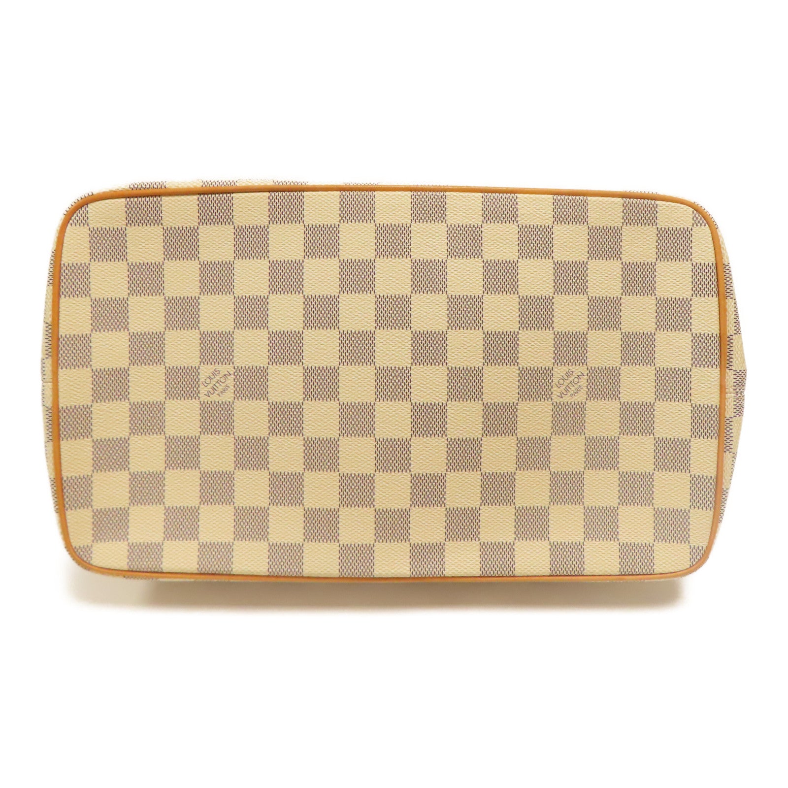 LOUIS VUITTON 【激減優惠】Damier Azur Saleya MM金扣手挽袋白色