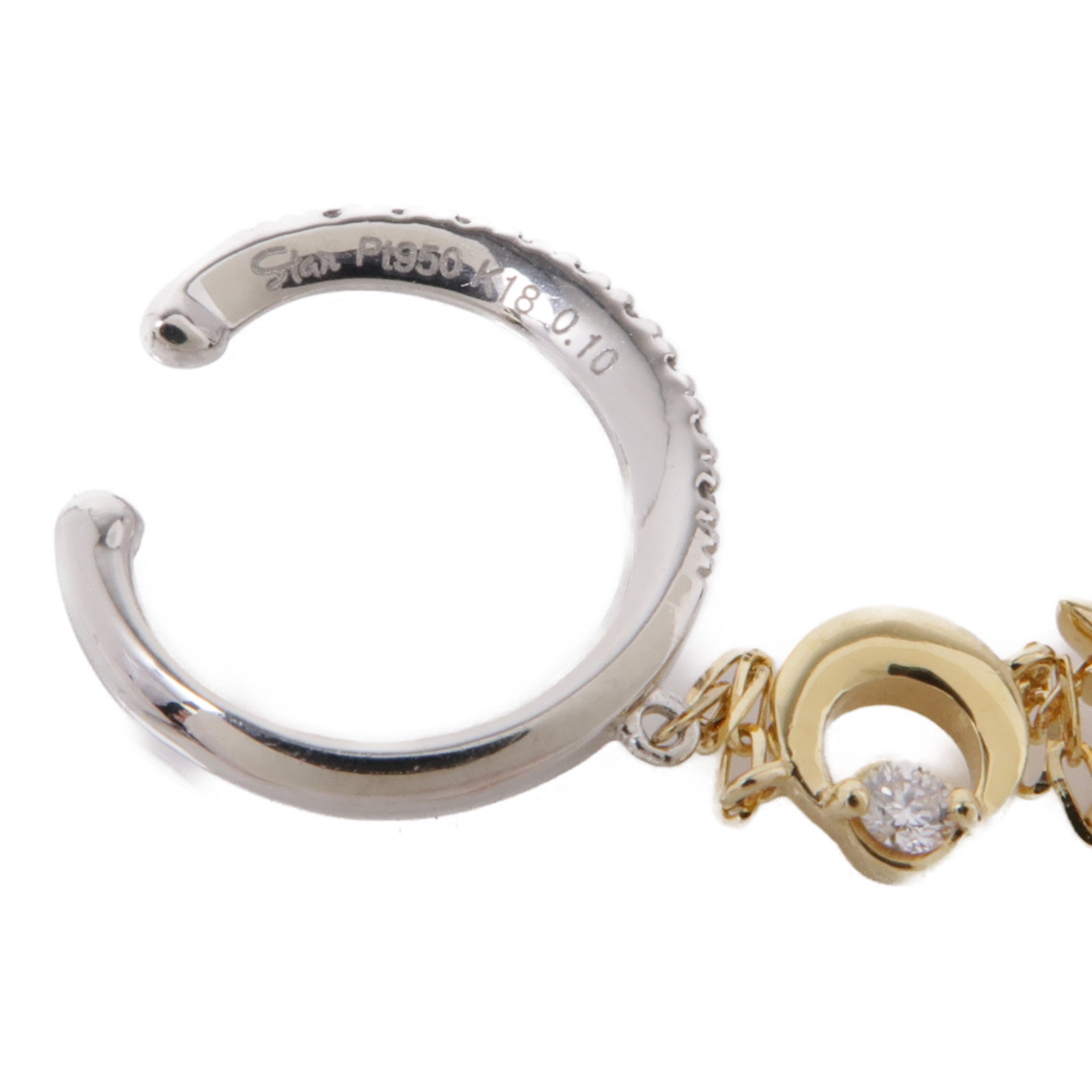 JEWELRY PT950鉑金/18K黃金Single Diamond Earring鑽石耳環