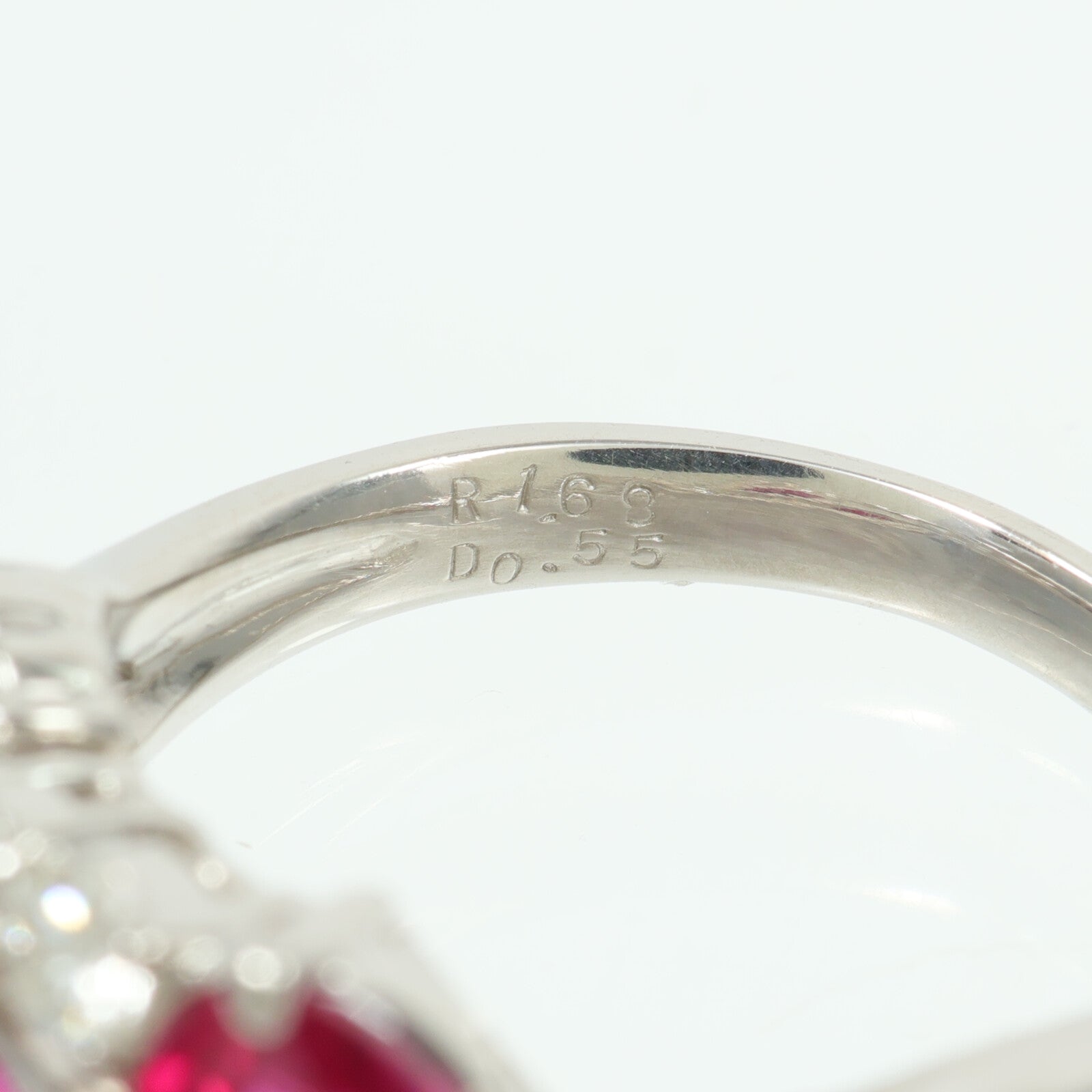 JEWELRY PT900鉑金Ruby Diamond Ring紅寶石/鑽石戒指