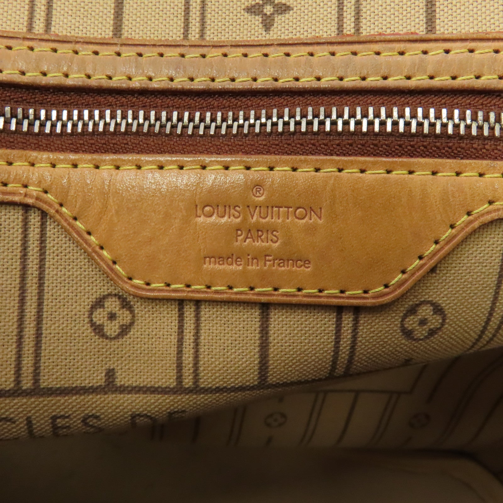 LOUIS VUITTON Monogram Neverfull MM金扣手挽袋啡色