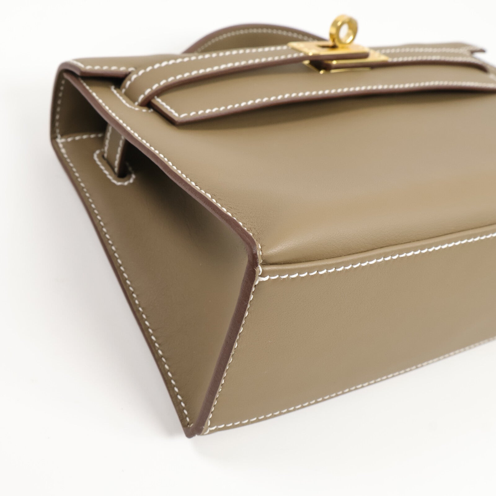 HERMES Veau Swift皮革Kelly Pochette手挽袋Etoupe