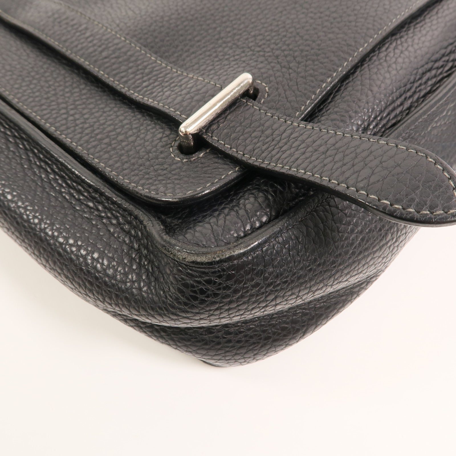 HERMES Clemence皮革Steve 27肩背袋Noir