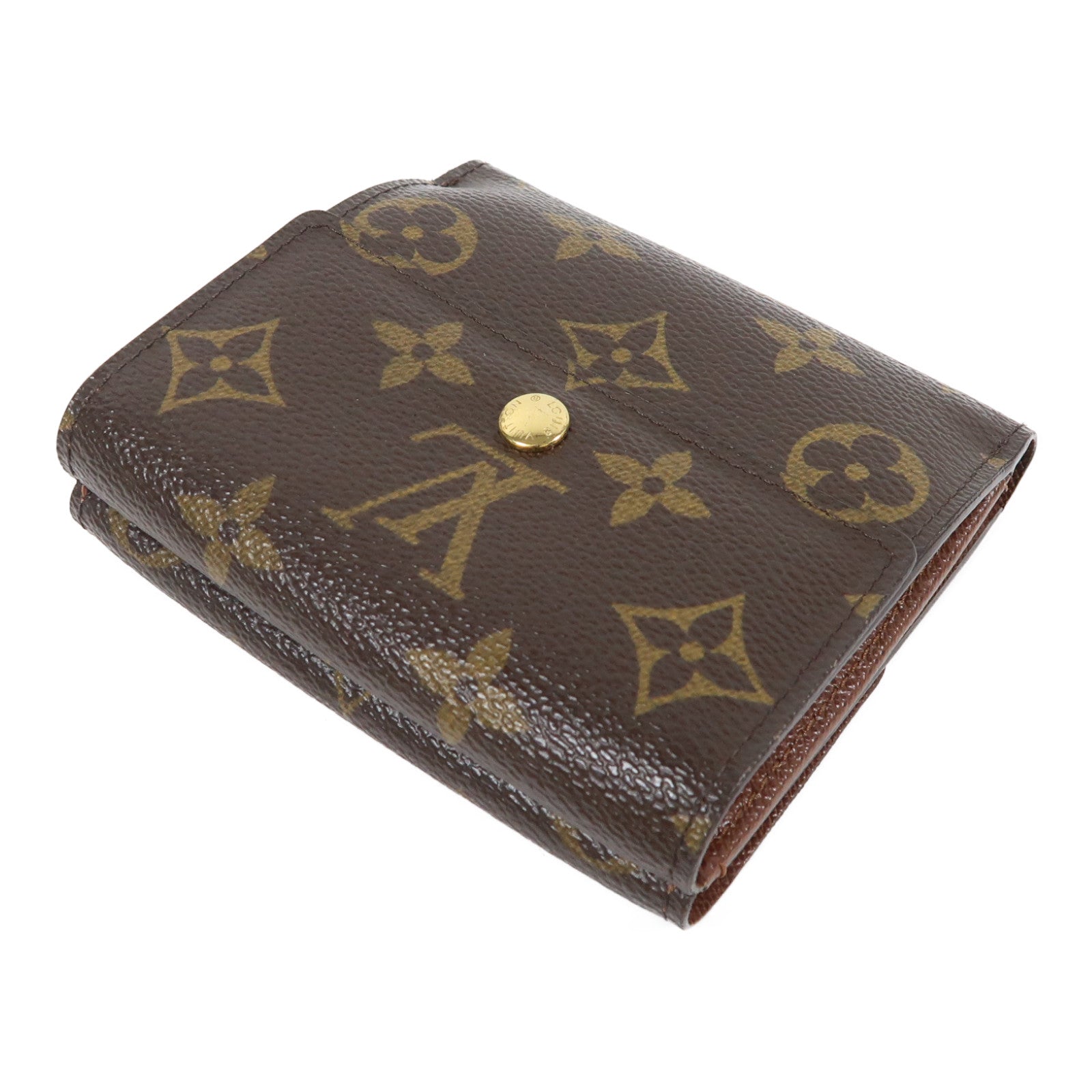 LOUIS VUITTON Monogram Portefeuille Elise金扣錢包棕色