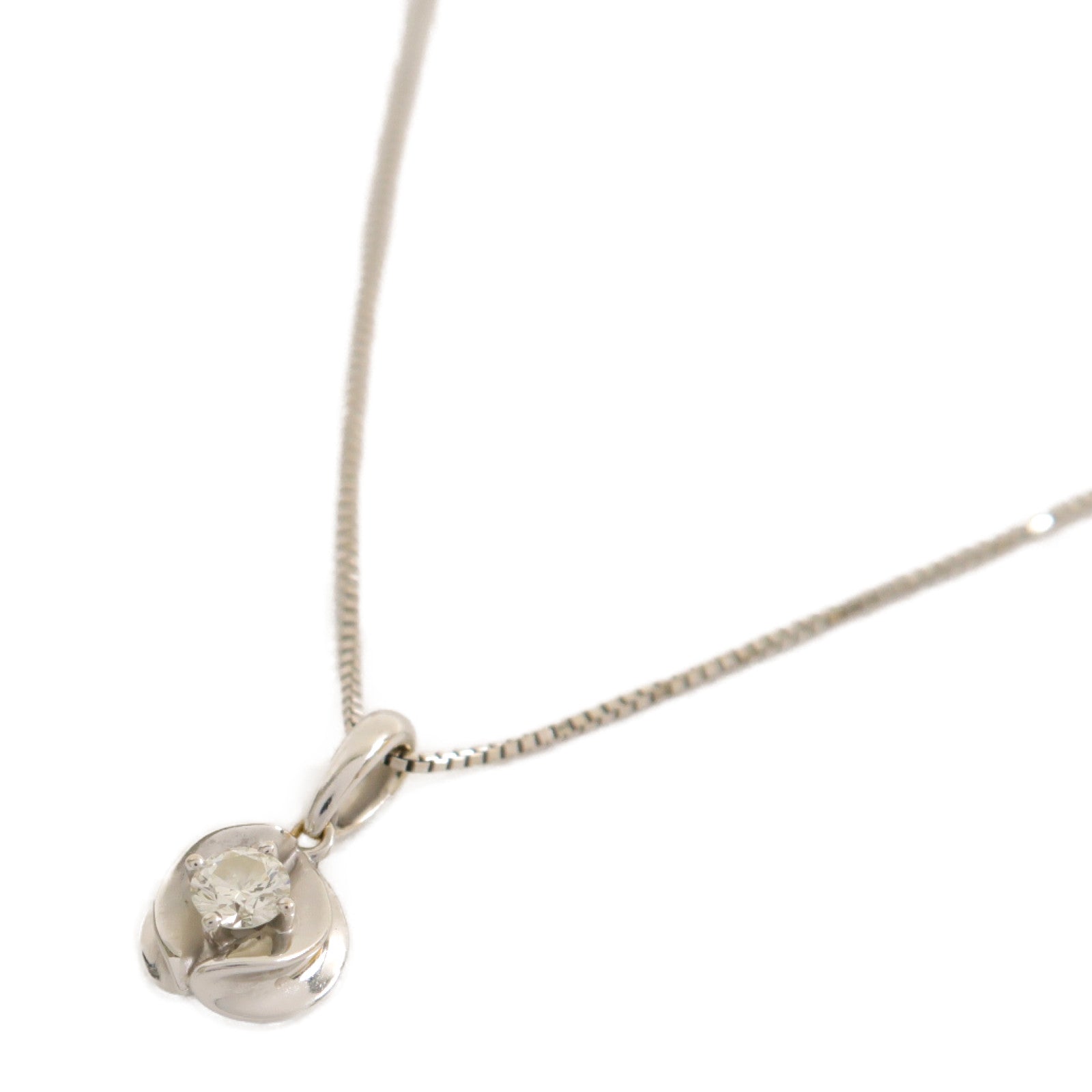 JEWELRY **【激減優惠】18K白金Diamond Necklace 0.168ct鑽石項鍊銀色