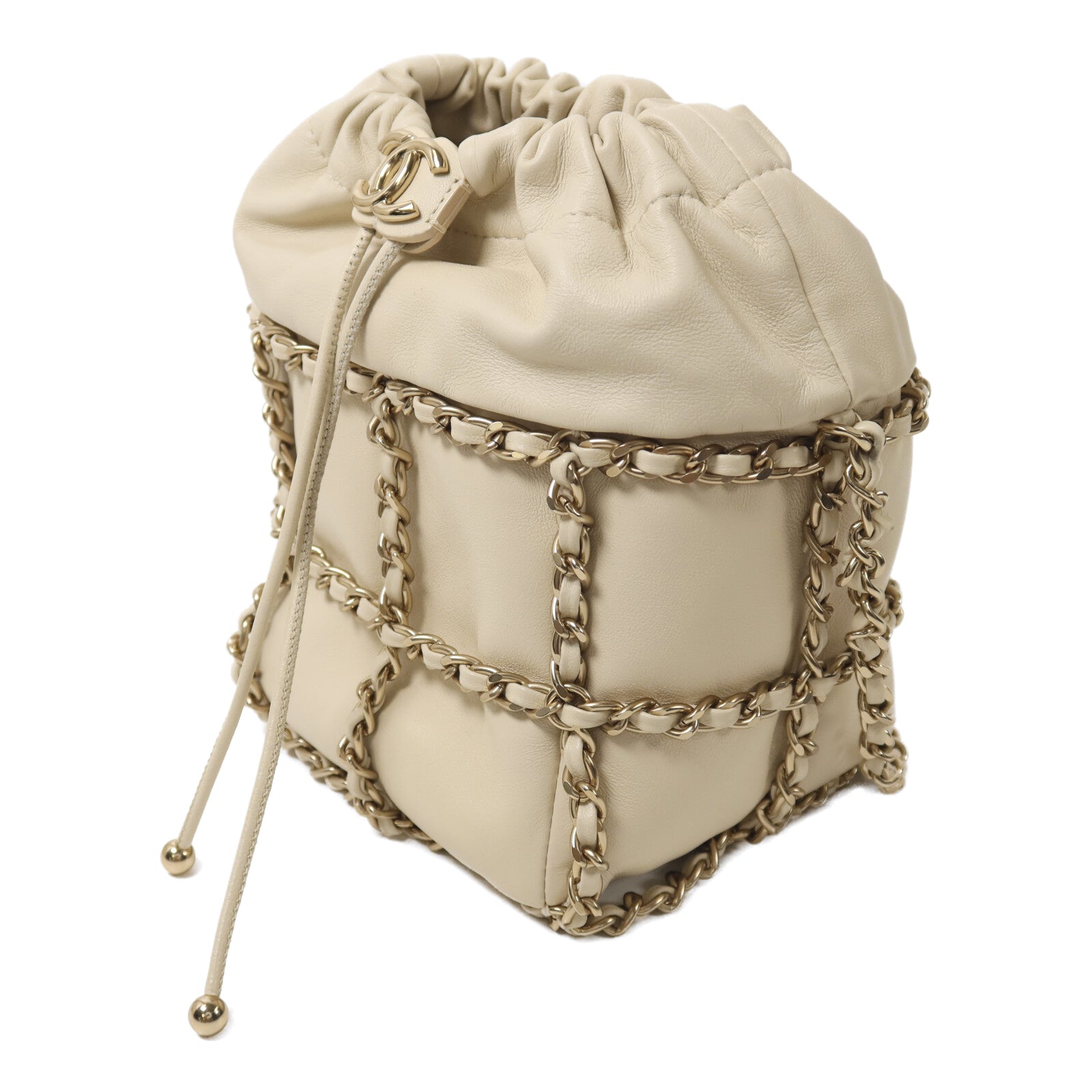 CHANEL 羊皮皮革Bucket Chain Bag鏈帶肩背袋