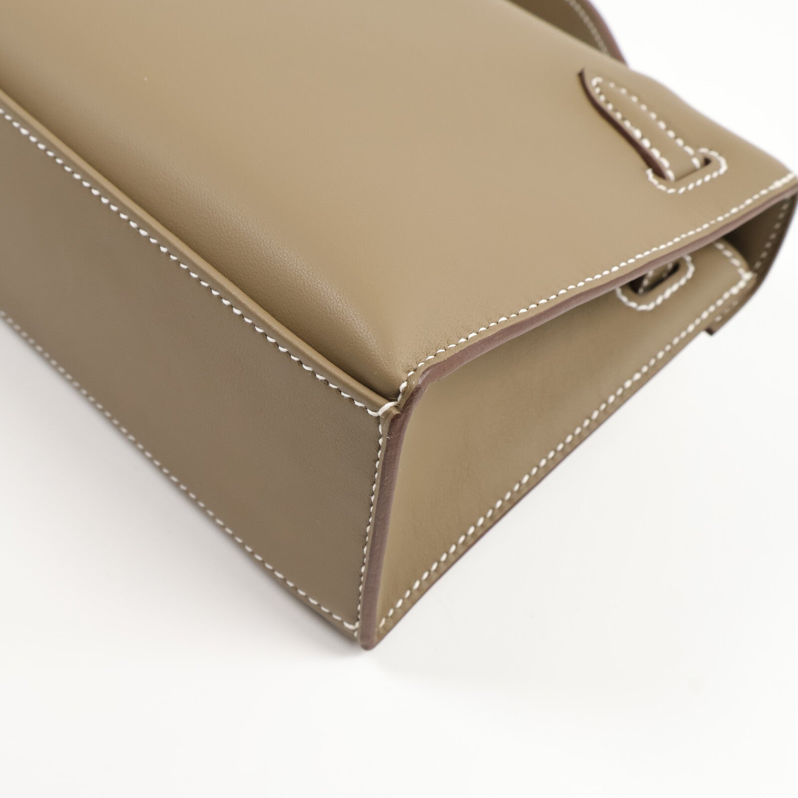 HERMES Veau Swift皮革Kelly Pochette手挽袋Etoupe