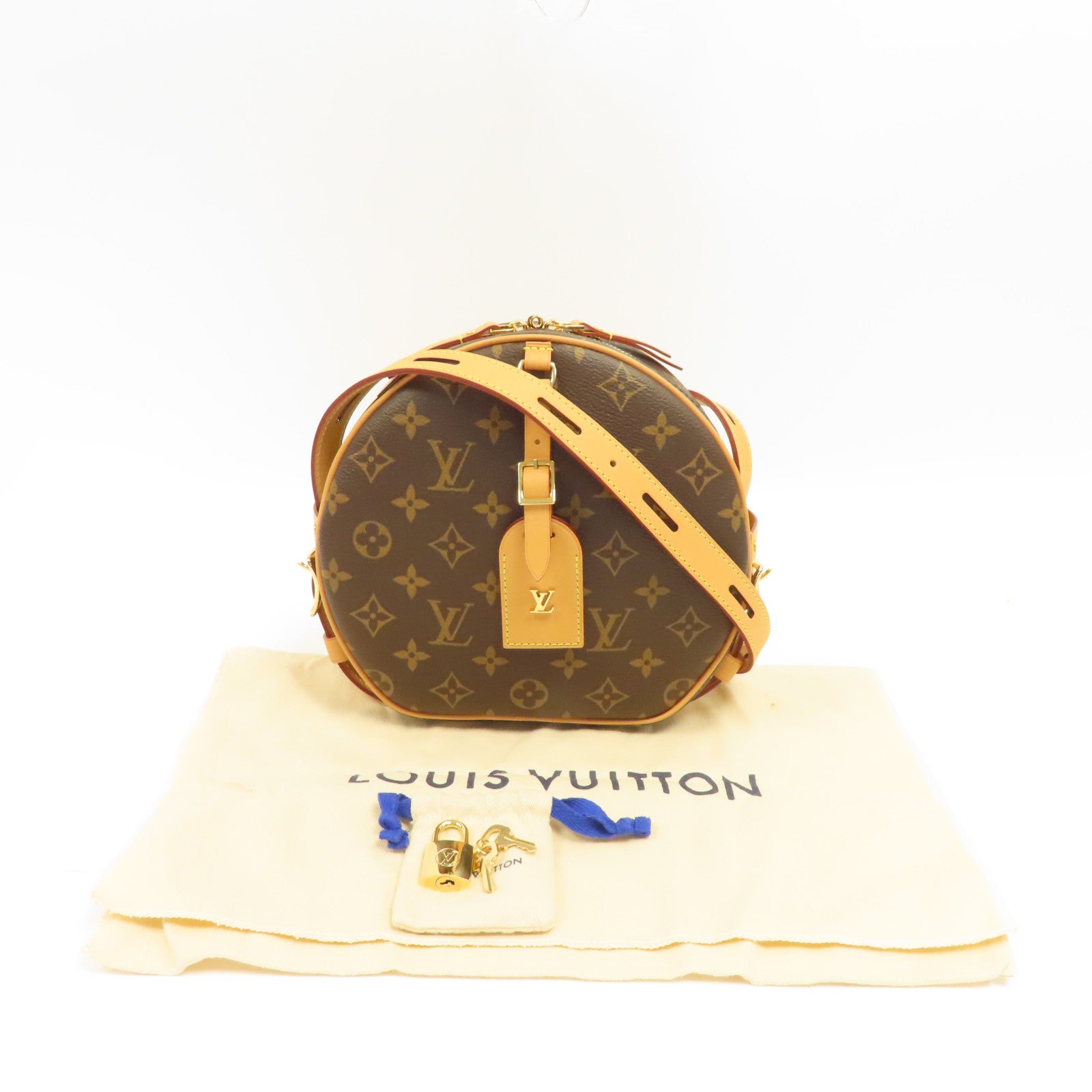 LOUIS VUITTON Monogram Boite Chapeau Souple MM金扣肩背袋啡色