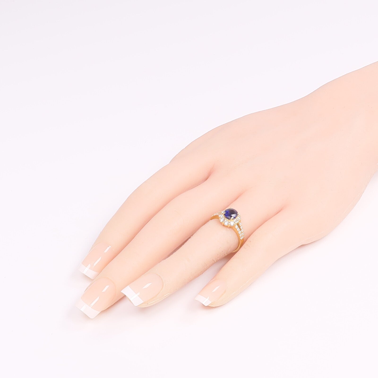 JEWELRY 【激減優惠】18K黃金Sapphire Diamond Ring藍寶石/鑽石戒指US#5.75