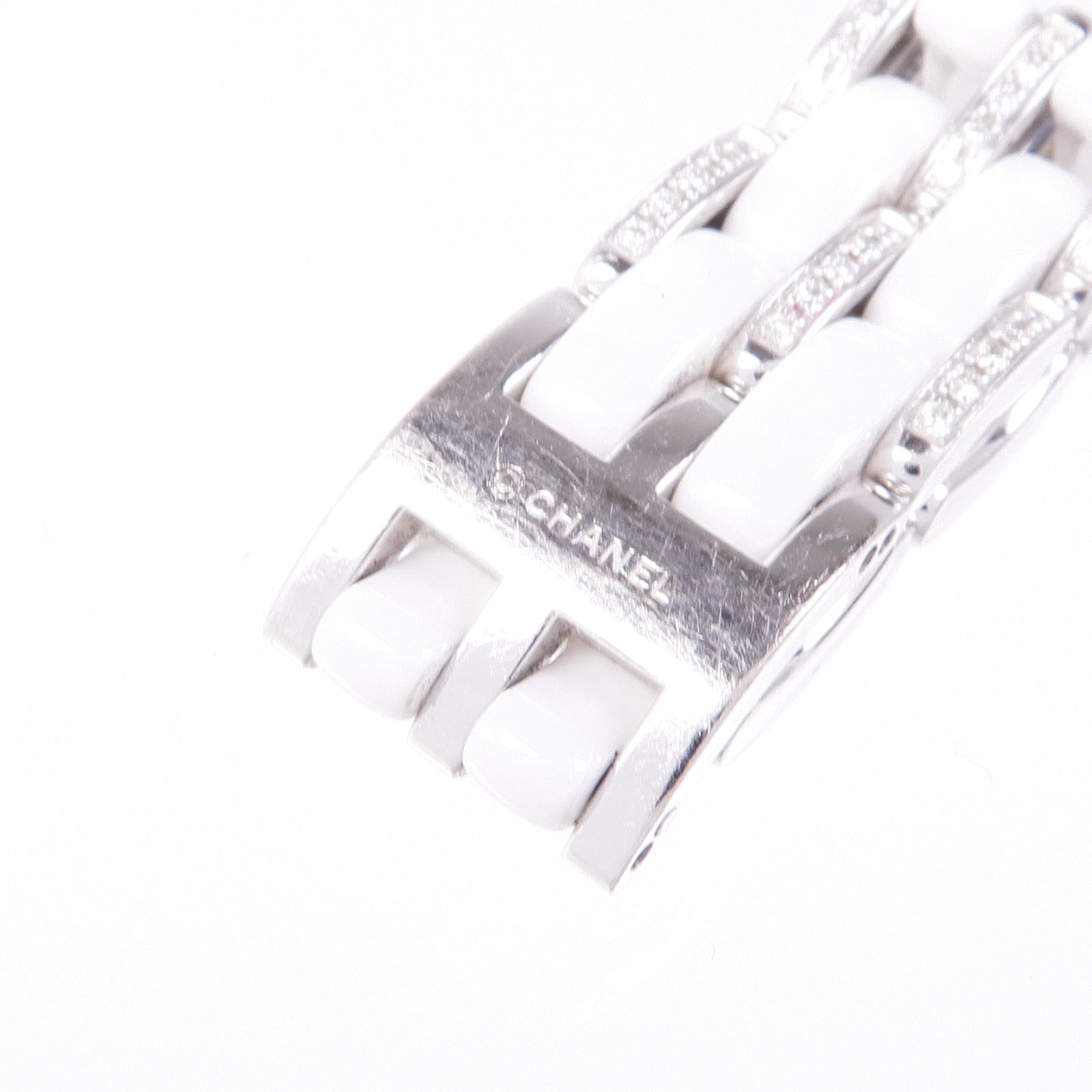 CHANEL 18K白金/陶瓷/鑽石Ultra Blanche Ring戒指CHANEL#58/US#8.25