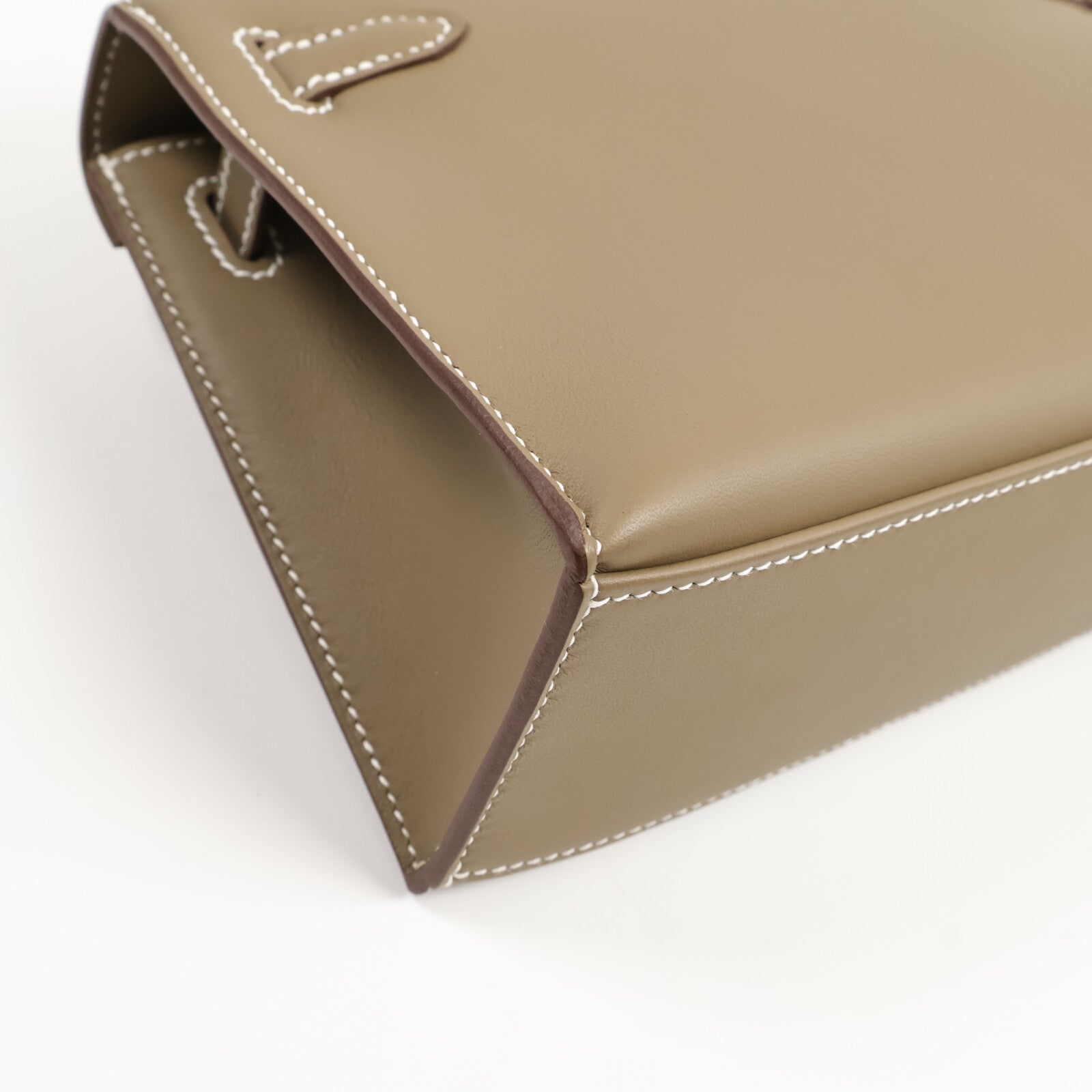 HERMES Veau Swift皮革Kelly Pochette手挽袋Etoupe