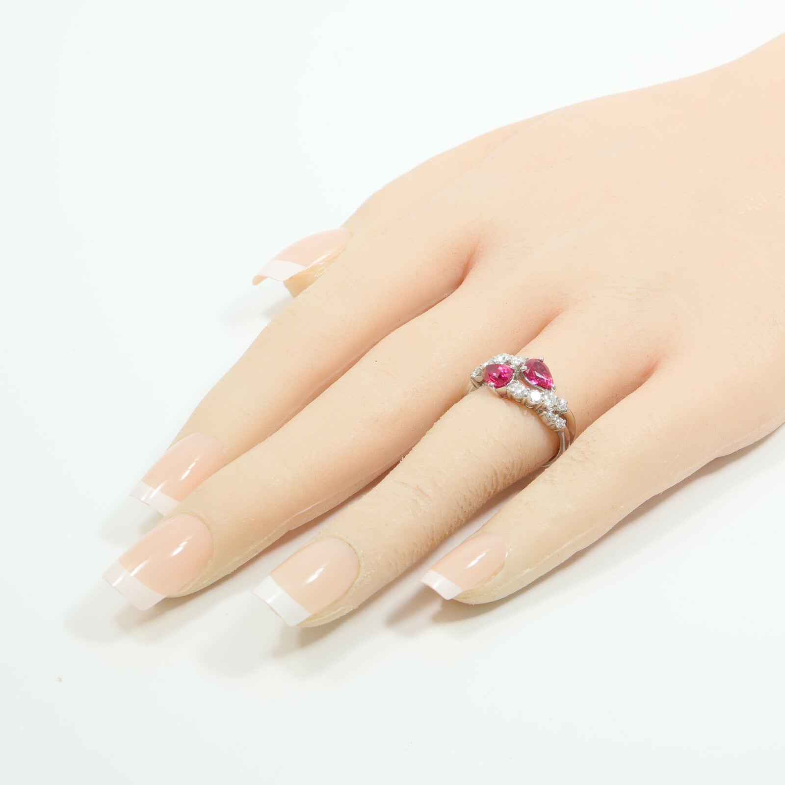 JEWELRY PT900鉑金Ruby Diamond Ring紅寶石/鑽石戒指