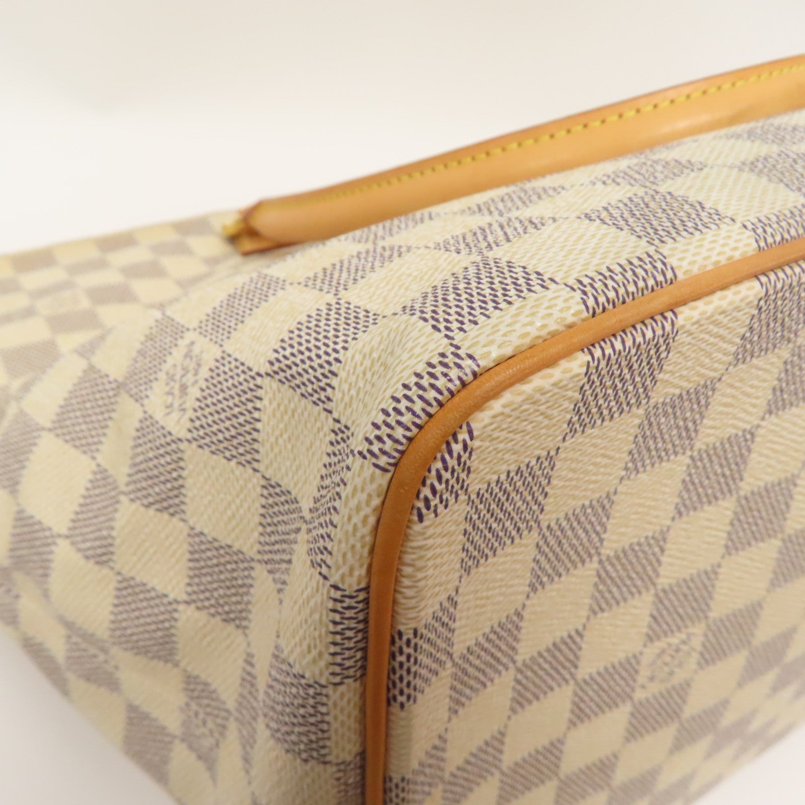 LOUIS VUITTON 【激減優惠】Damier Azur Saleya MM金扣手挽袋白色