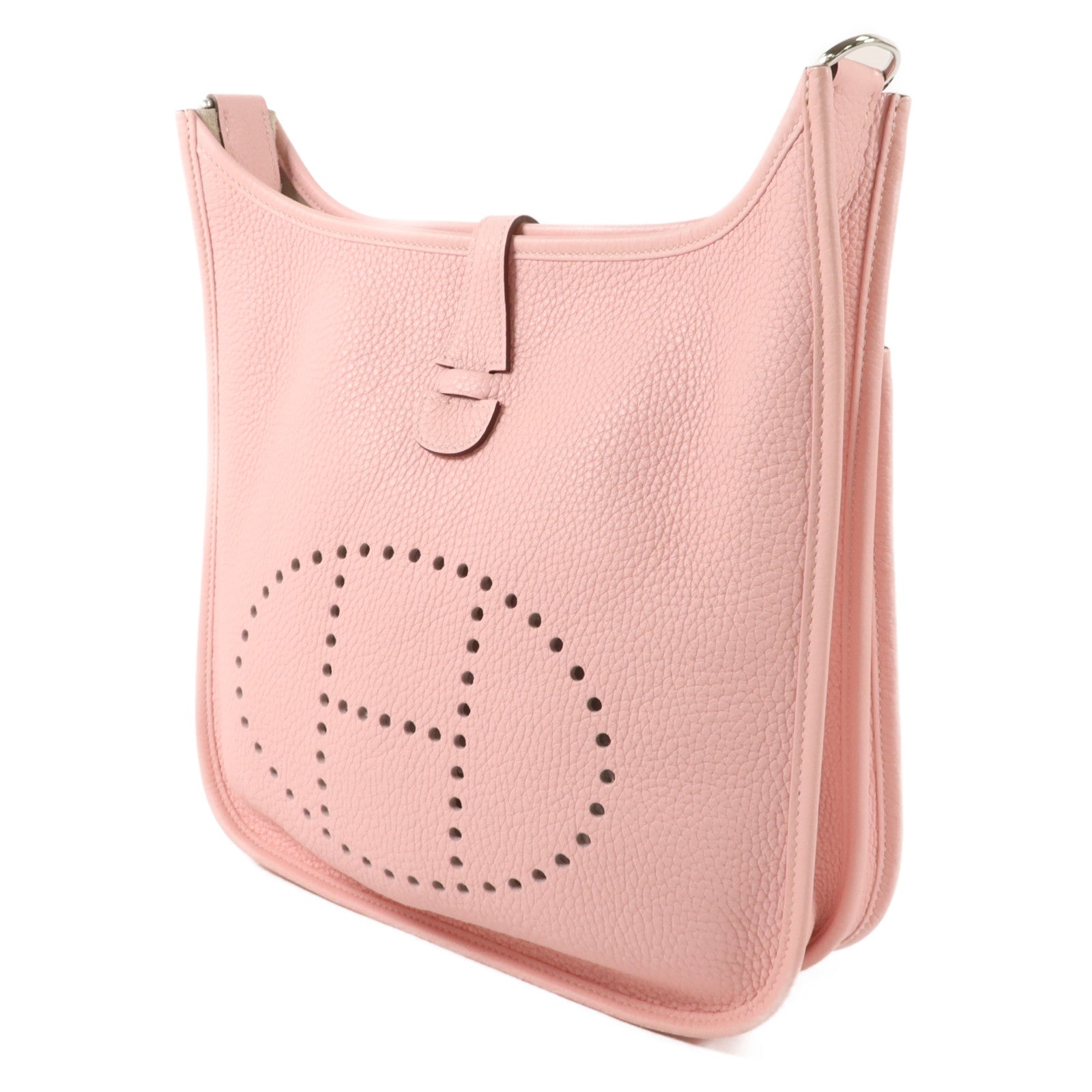 HERMES Clemence皮革Evelyne PM肩背袋Rose Sakura
