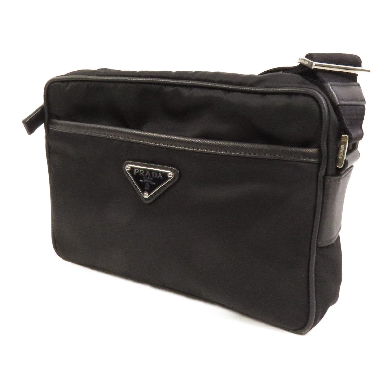 PRADA 尼龍Shoulder Bag銀扣肩背袋