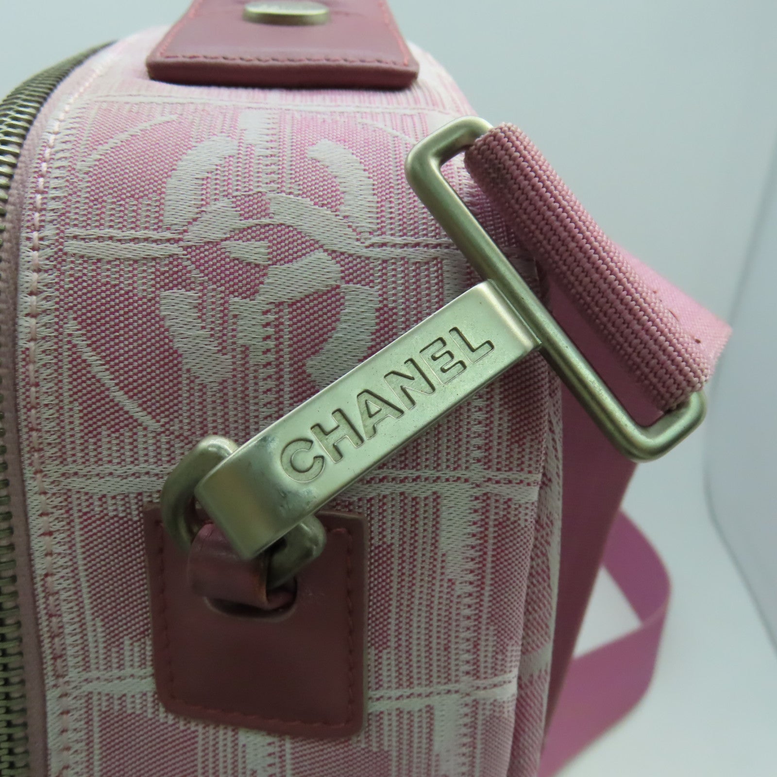 CHANEL 【激減優惠】帆布Travel Line手挽肩背兩用袋粉紅色