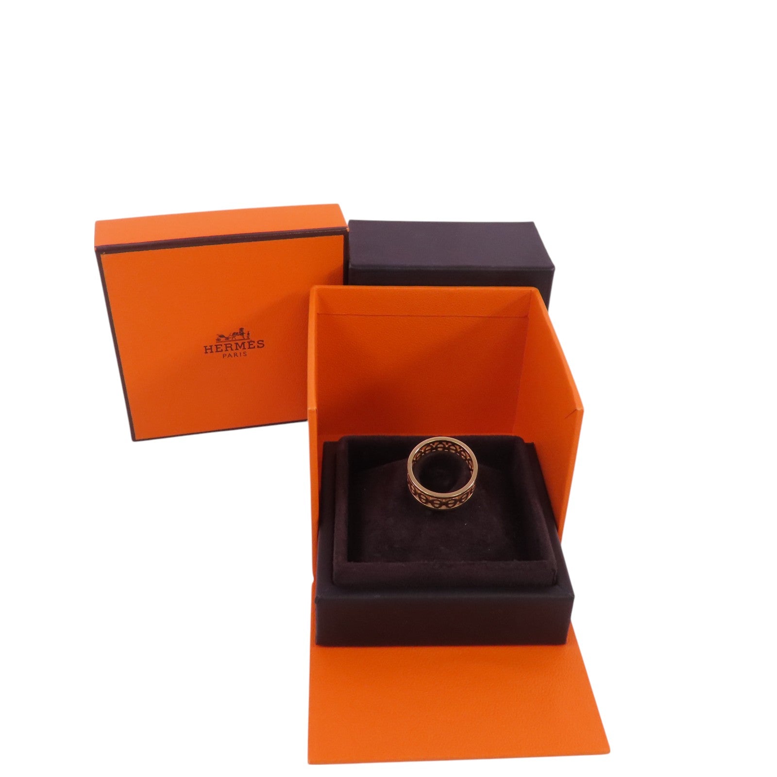 HERMES 18K玫瑰金Pink Gold Ring戒指#52/US#6