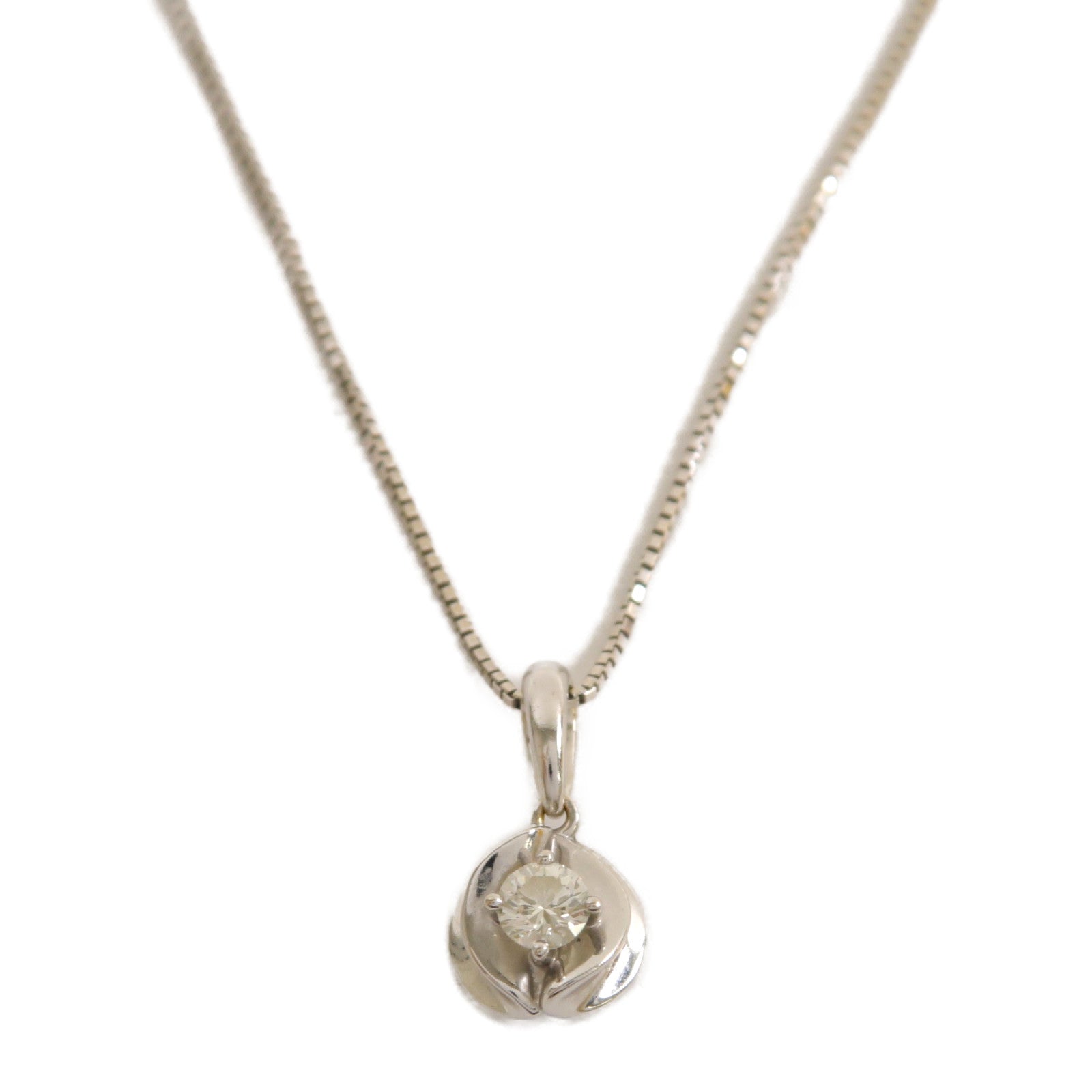 JEWELRY **【激減優惠】18K白金Diamond Necklace 0.168ct鑽石項鍊銀色