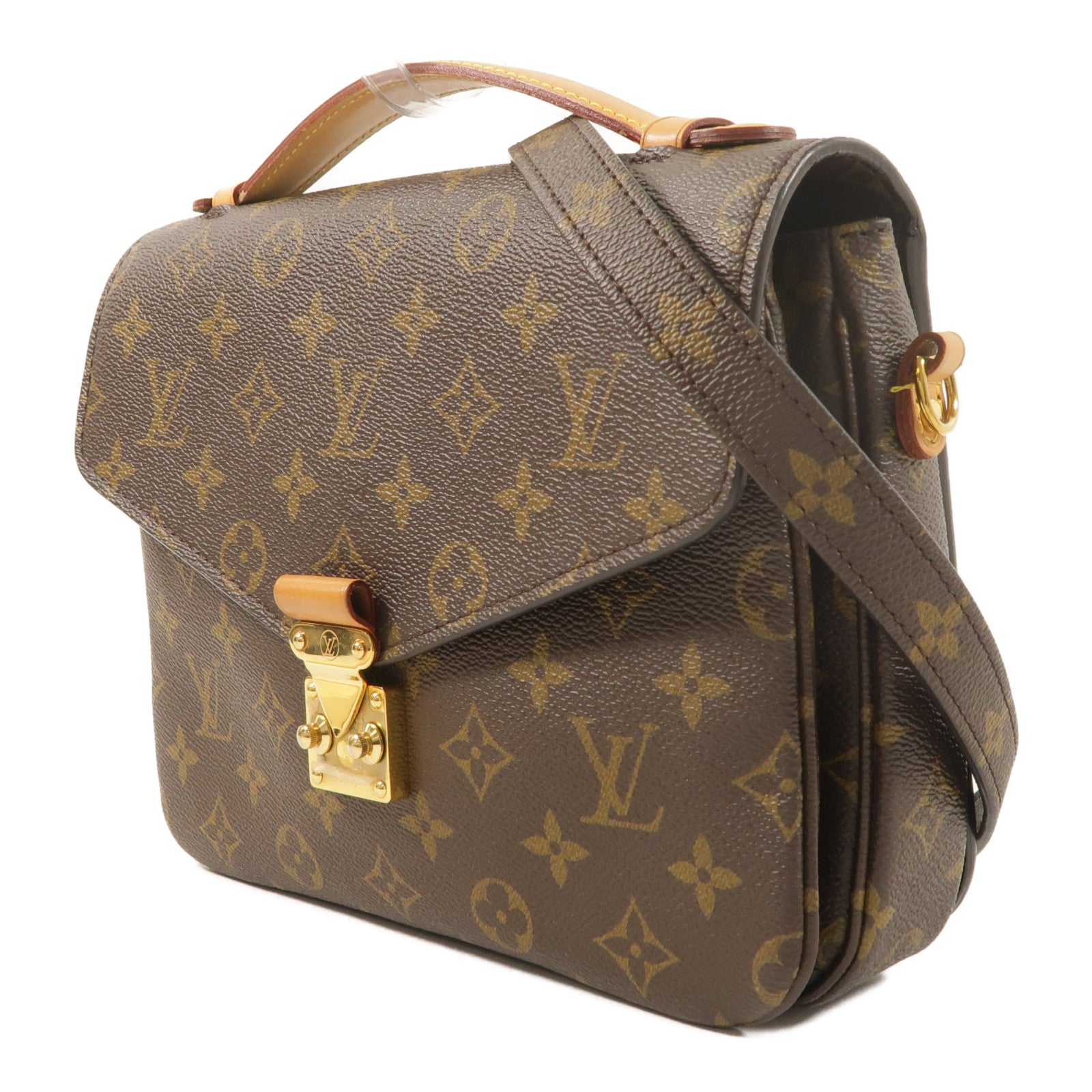 LOUIS VUITTON Monogram Pochette Metis金扣手挽肩背兩用袋棕色