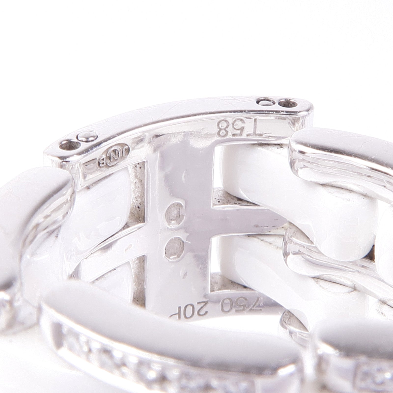 CHANEL 18K白金/陶瓷/鑽石Ultra Blanche Ring戒指CHANEL#58/US#8.25