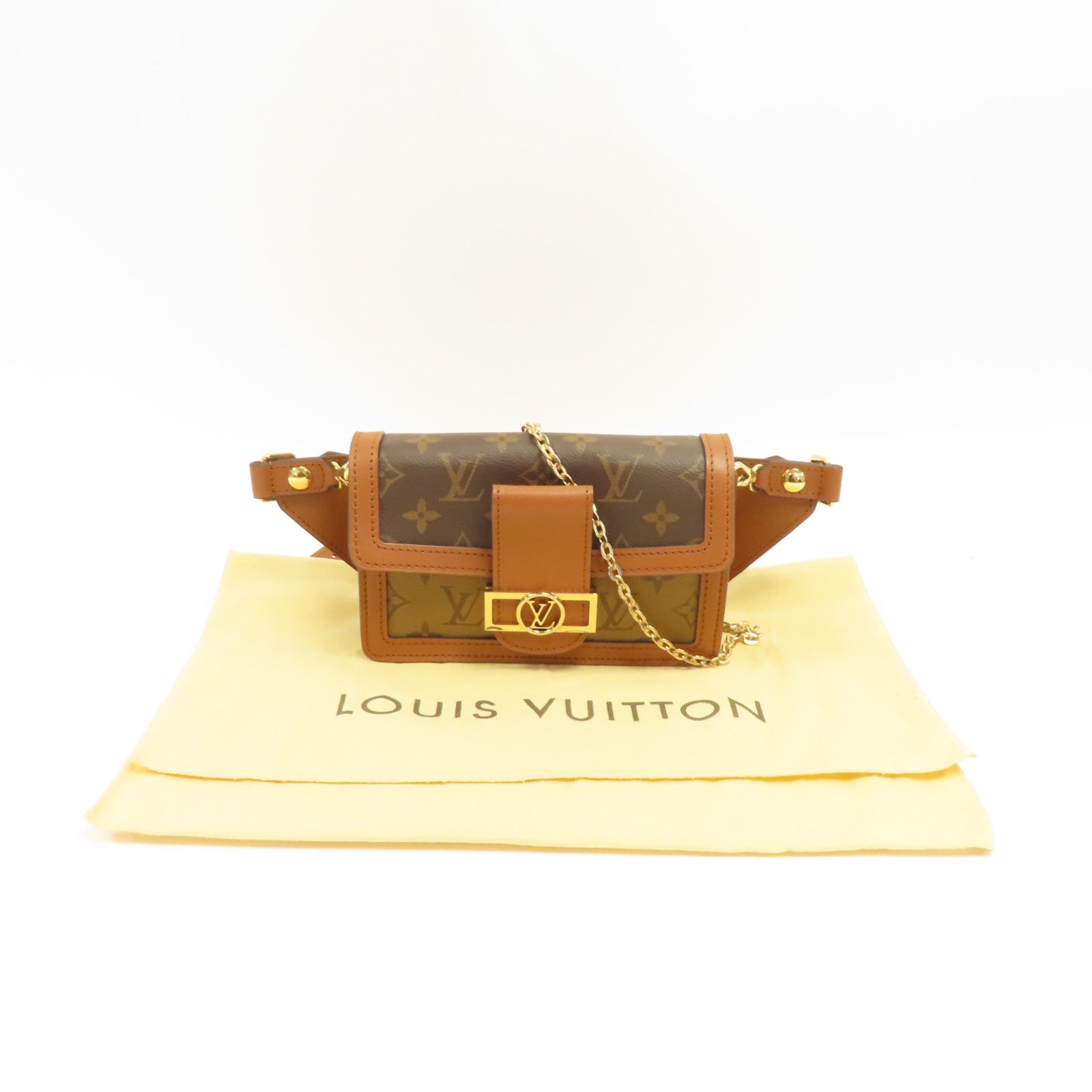 LOUIS VUITTON 【激減優惠】Monogram Dauphine金扣肩背袋啡色