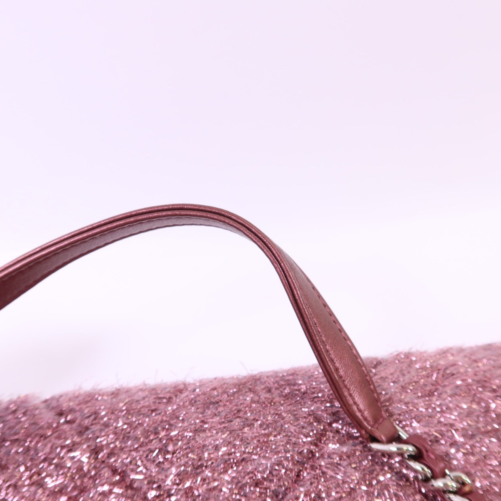 CHANEL 針織布料Shoulder Bag銀扣鏈帶肩背袋