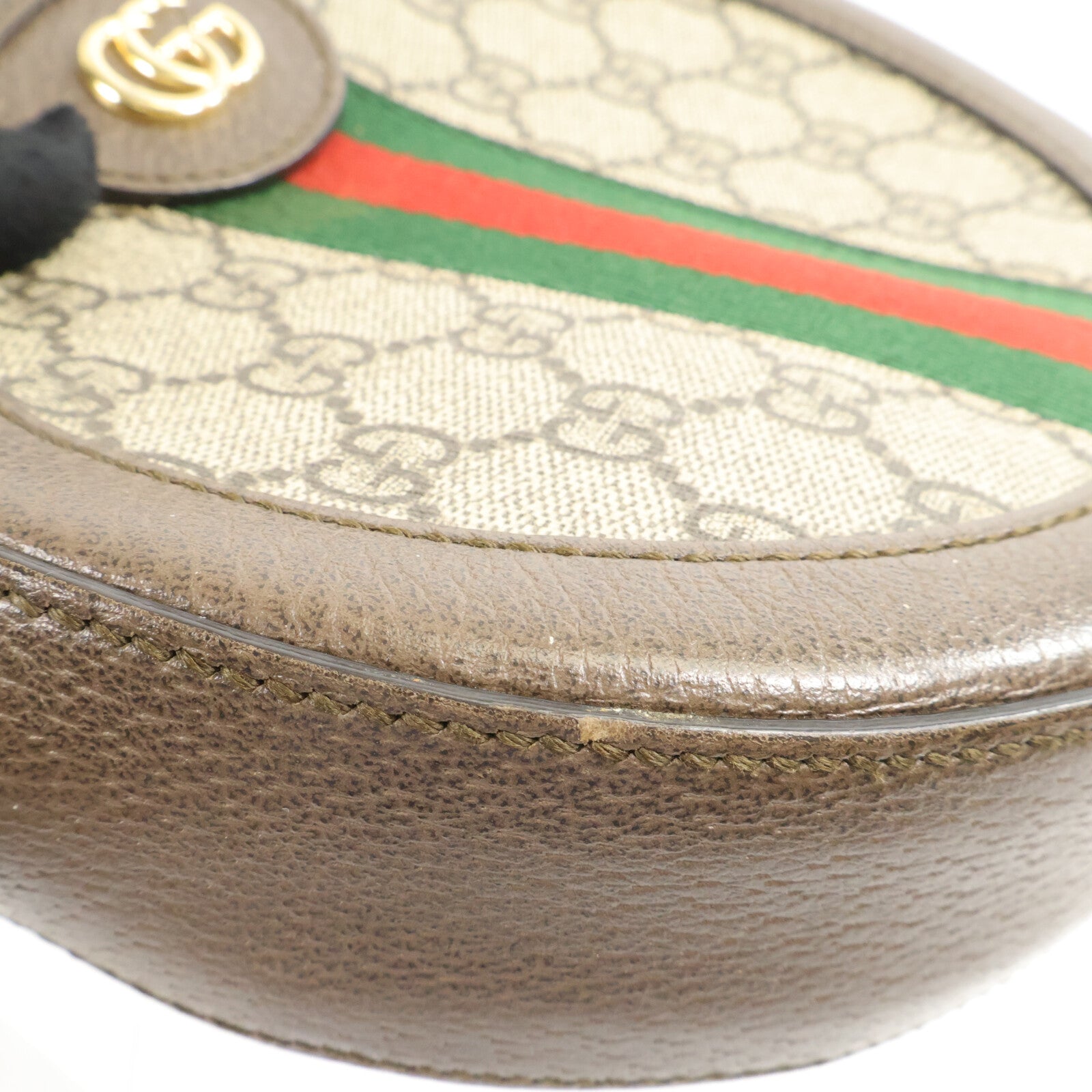 GUCCI 塗層帆布Ophidia Mini GG Round Bag鏈帶肩背袋