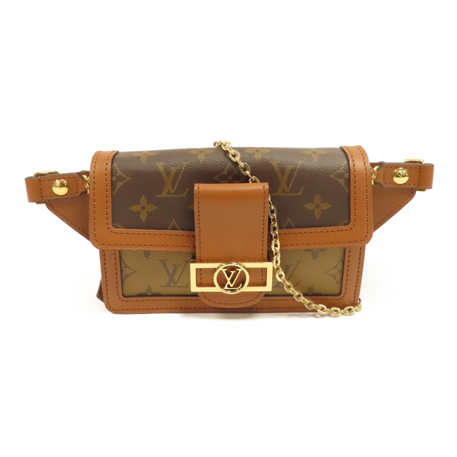 LOUIS VUITTON 【激減優惠】Monogram Dauphine金扣肩背袋啡色