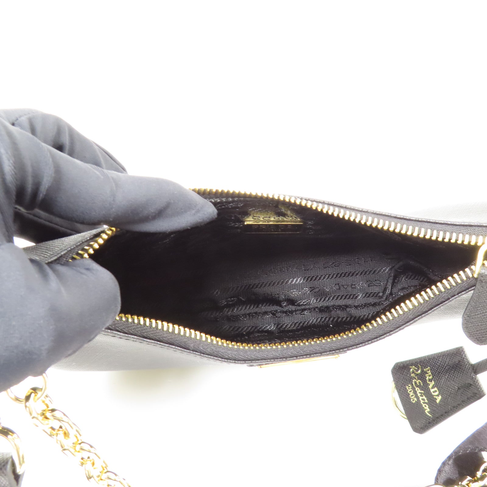 PRADA GHW Re-Edition 2005 2 Way Shoulder Bag 1BH204 NZV F0632 Saffiano Leather