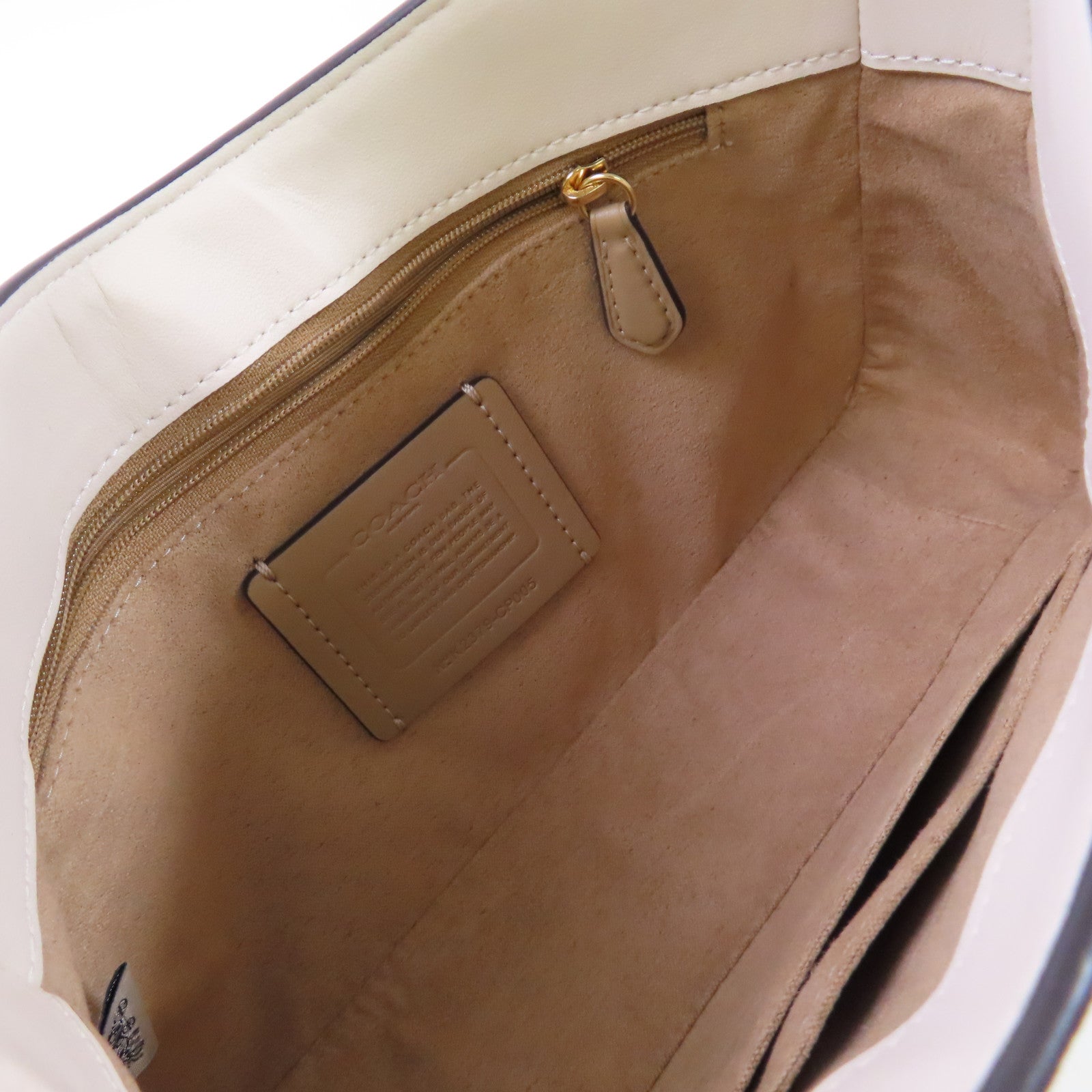 COACH 塗層帆布Eliza Shoulder Bag金扣肩背袋啡色/白色