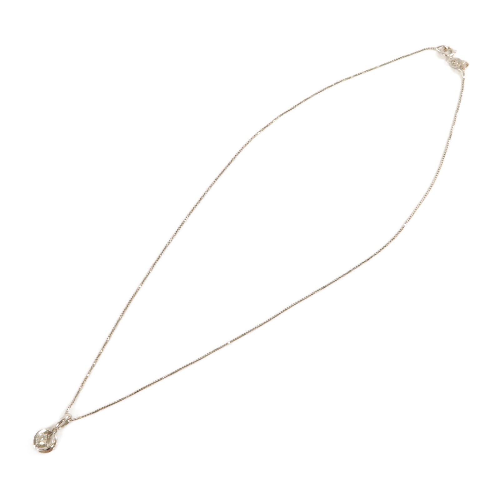 JEWELRY **【激減優惠】18K白金Diamond Necklace 0.168ct鑽石項鍊銀色