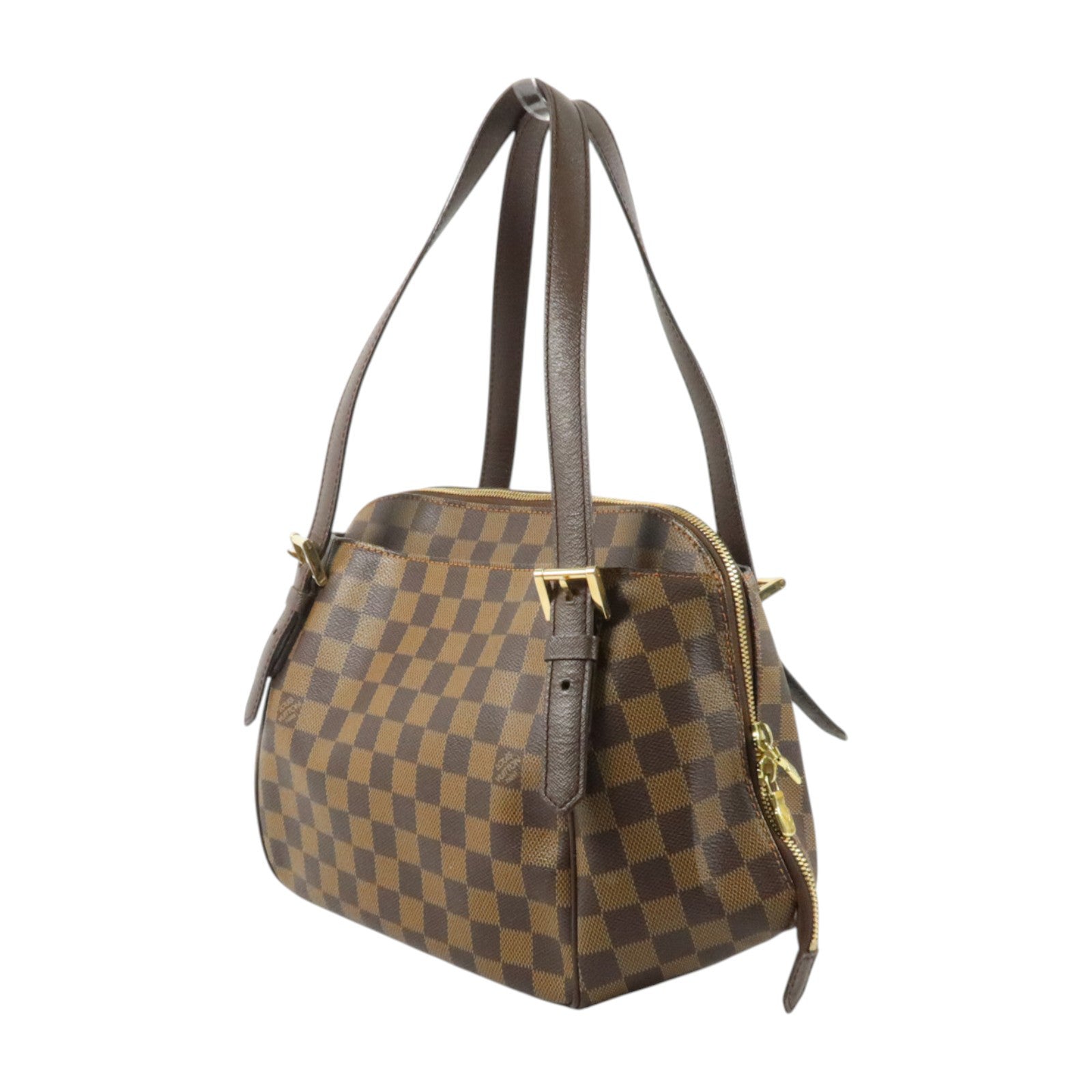 LOUIS VUITTON Damier Belem PM金扣手挽袋