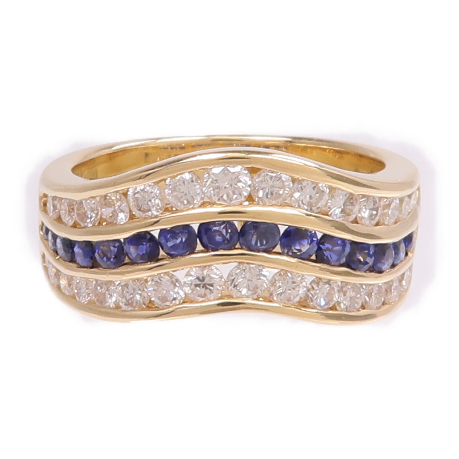 JEWELRY 18K黃金Sapphire Diamond Ring藍寶石/鑽石戒指US#7