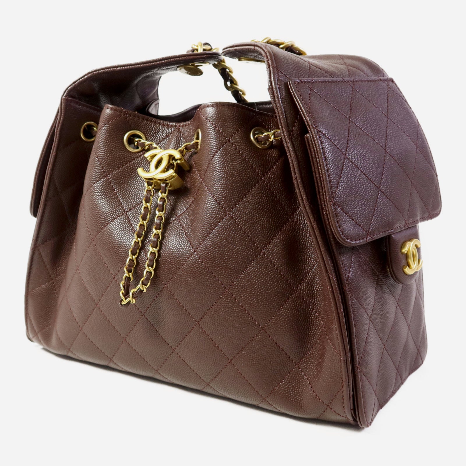 CHANEL 牛皮皮革Chanel 25 Small金扣鏈帶肩背袋
