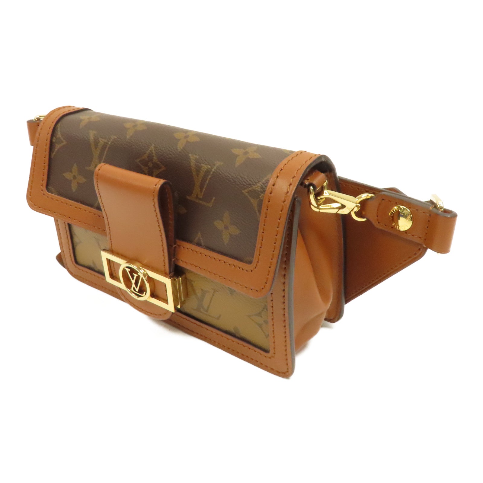 LOUIS VUITTON 【激減優惠】Monogram Dauphine金扣肩背袋啡色