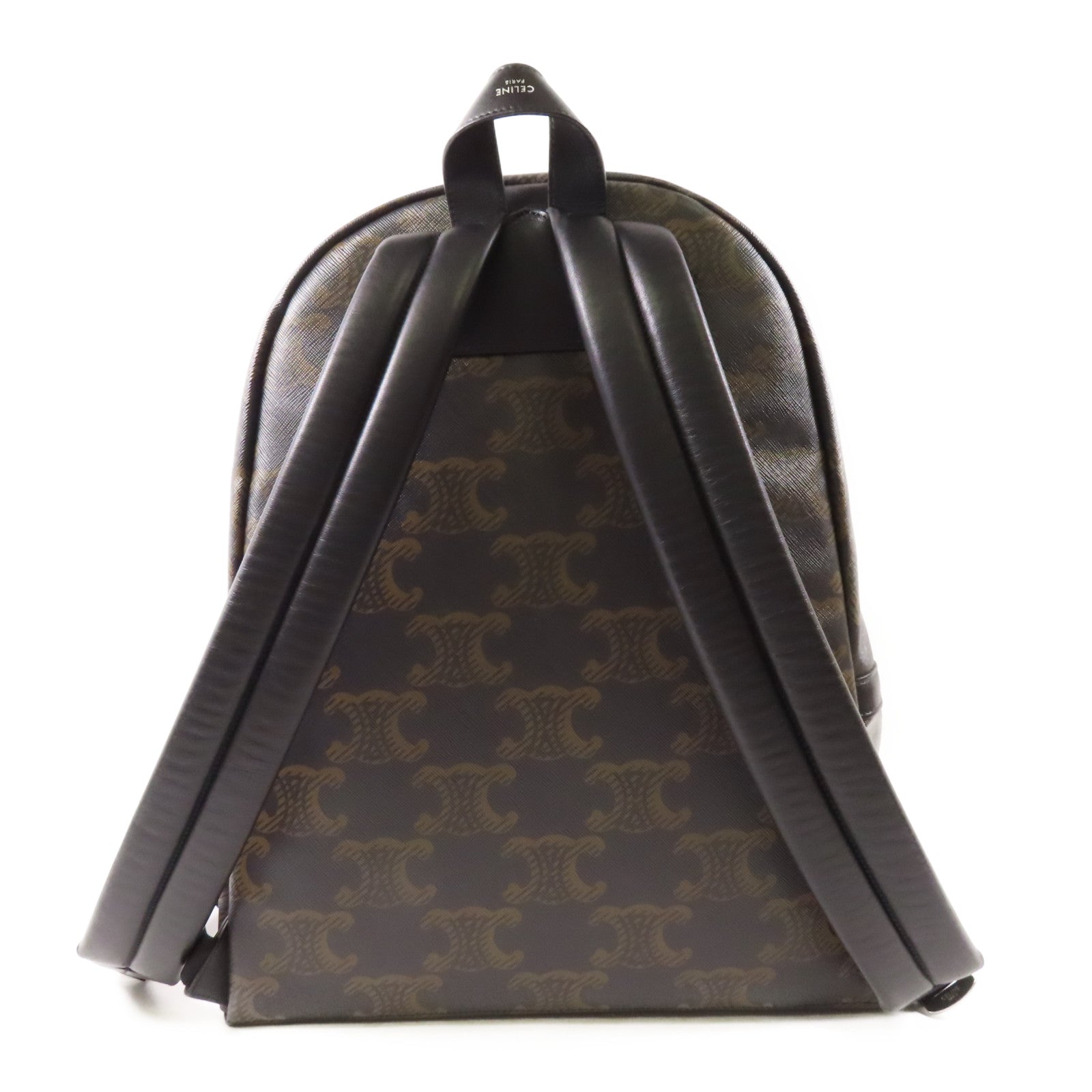 CELINE 【激減優惠】塗層帆布Triomphe Backpack銀扣背包