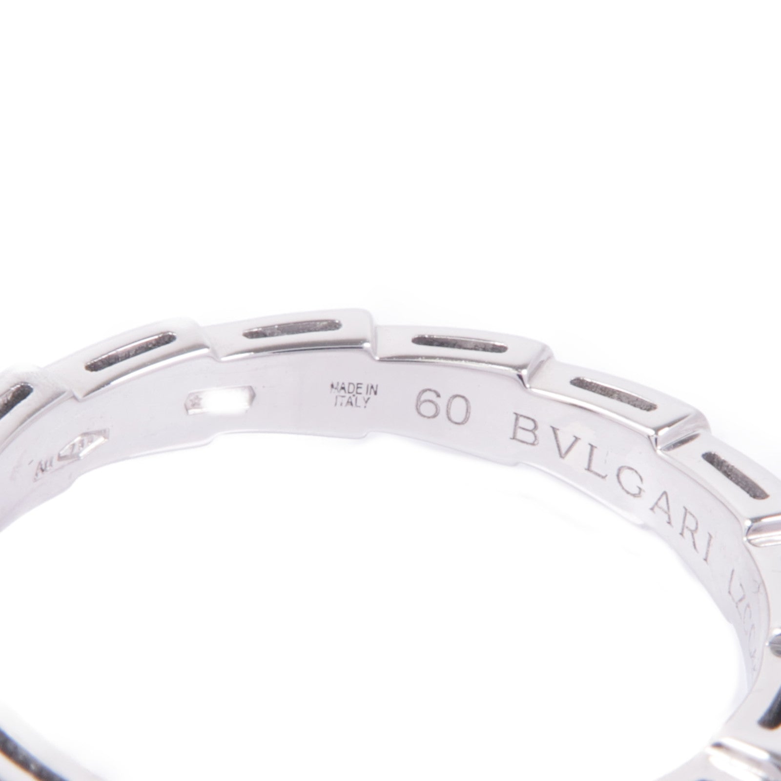 BVLGARI 18K白金Serpenti Viper Demi Pave Diamond Ring鑽石戒指Bvlgari#60/US#9