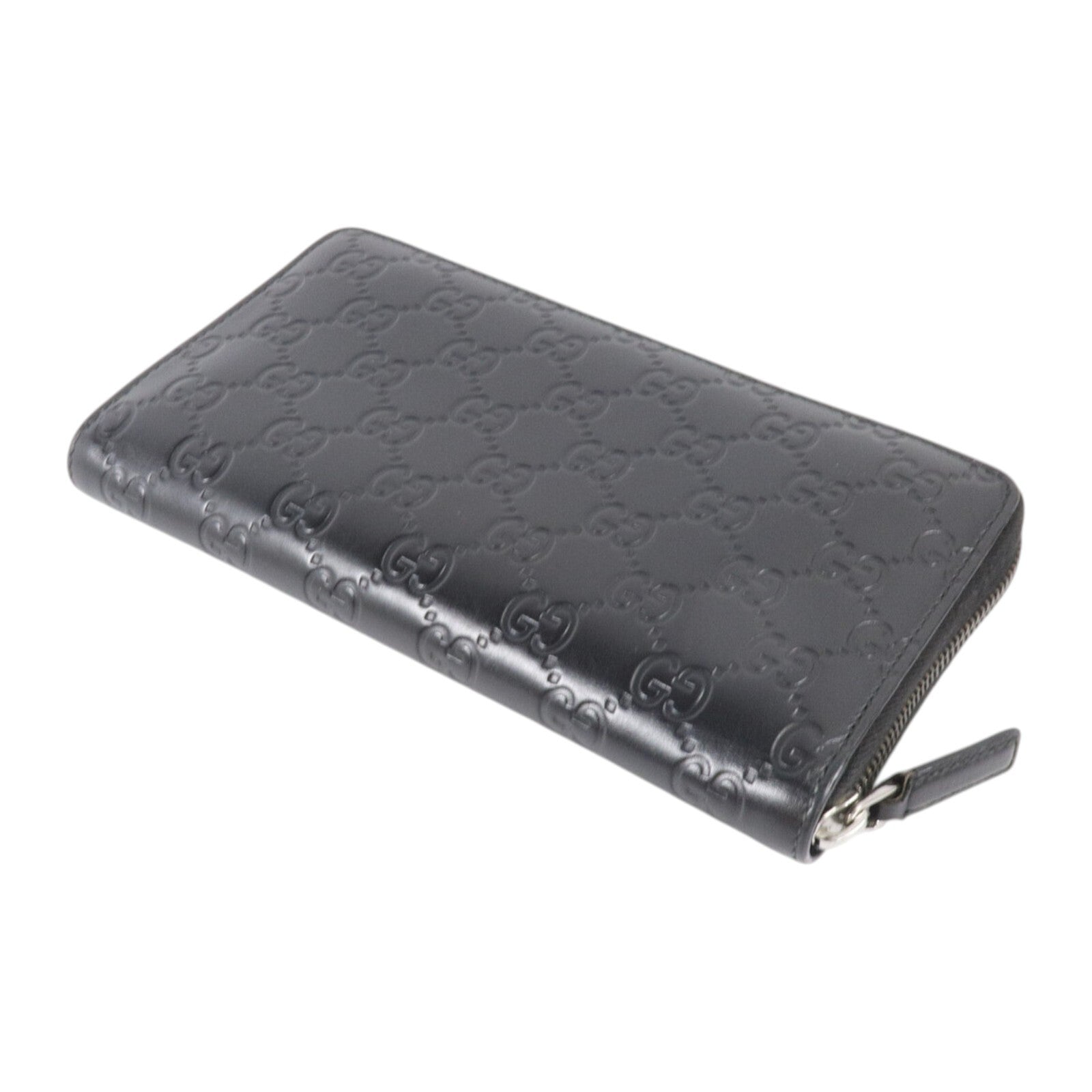 GUCCI 牛皮皮革Zipper Long Wallet銀扣長錢包