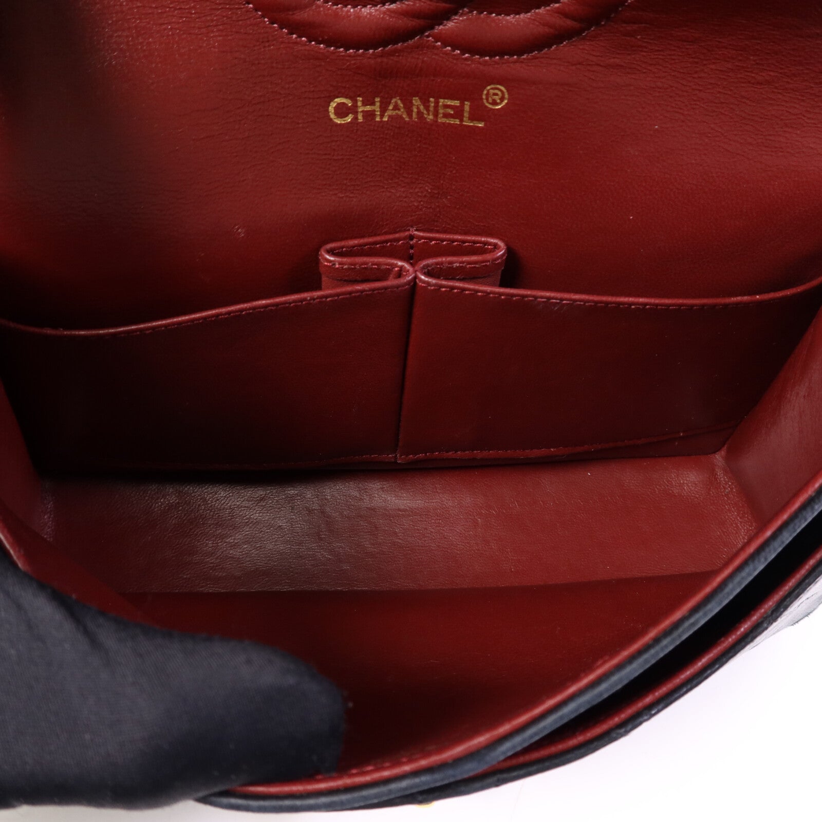 CHANEL 羊皮皮革Vintage Chain Shoulder金扣鏈帶肩背袋